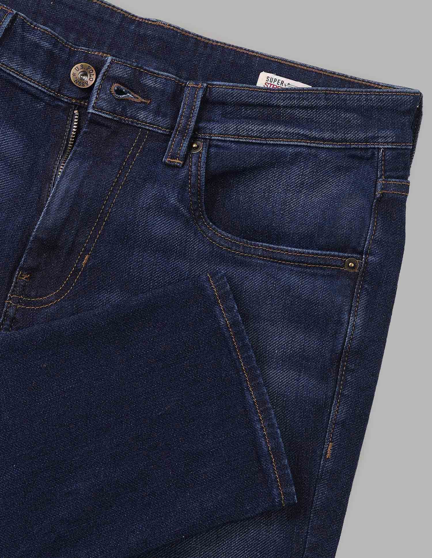 Super Stretch Brandon Slim Tapered Fit Blue Jeans Blue - U.S. Polo Assn. India | Large