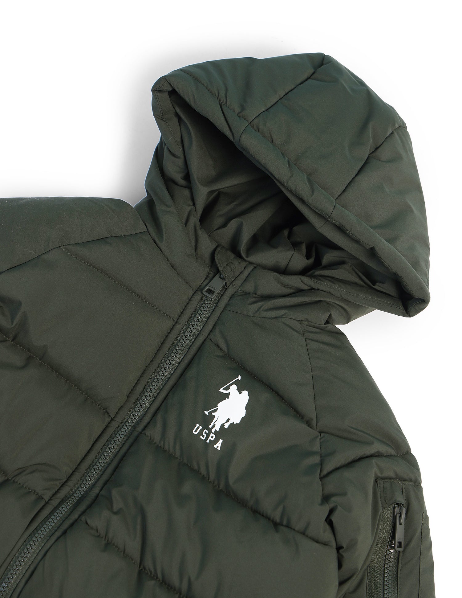 Boys Solid Regular Fit Jacket Dark Green - U.S. POLO ASSN. | Large