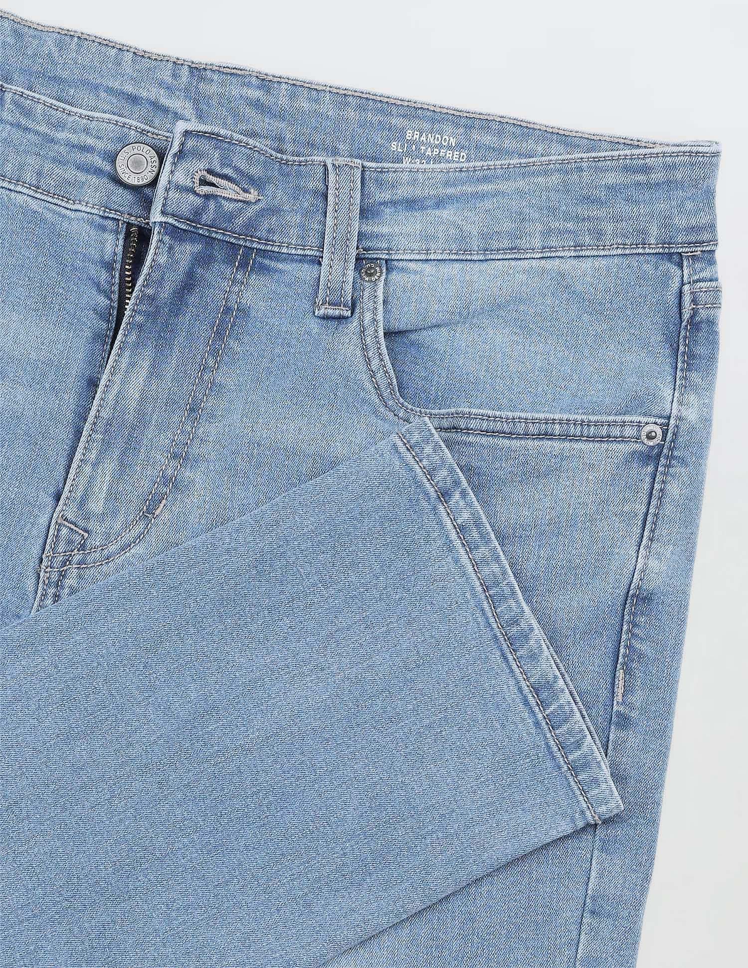 Solid Slim Fit Jeans Blue - U.S. Polo Assn. India | Large