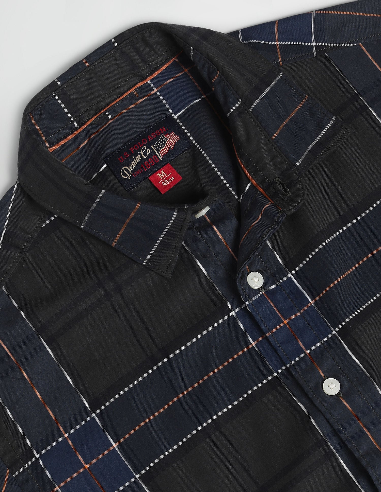 Tartan Check Cotton Shirt Navy - U.S. Polo Assn. India | Large