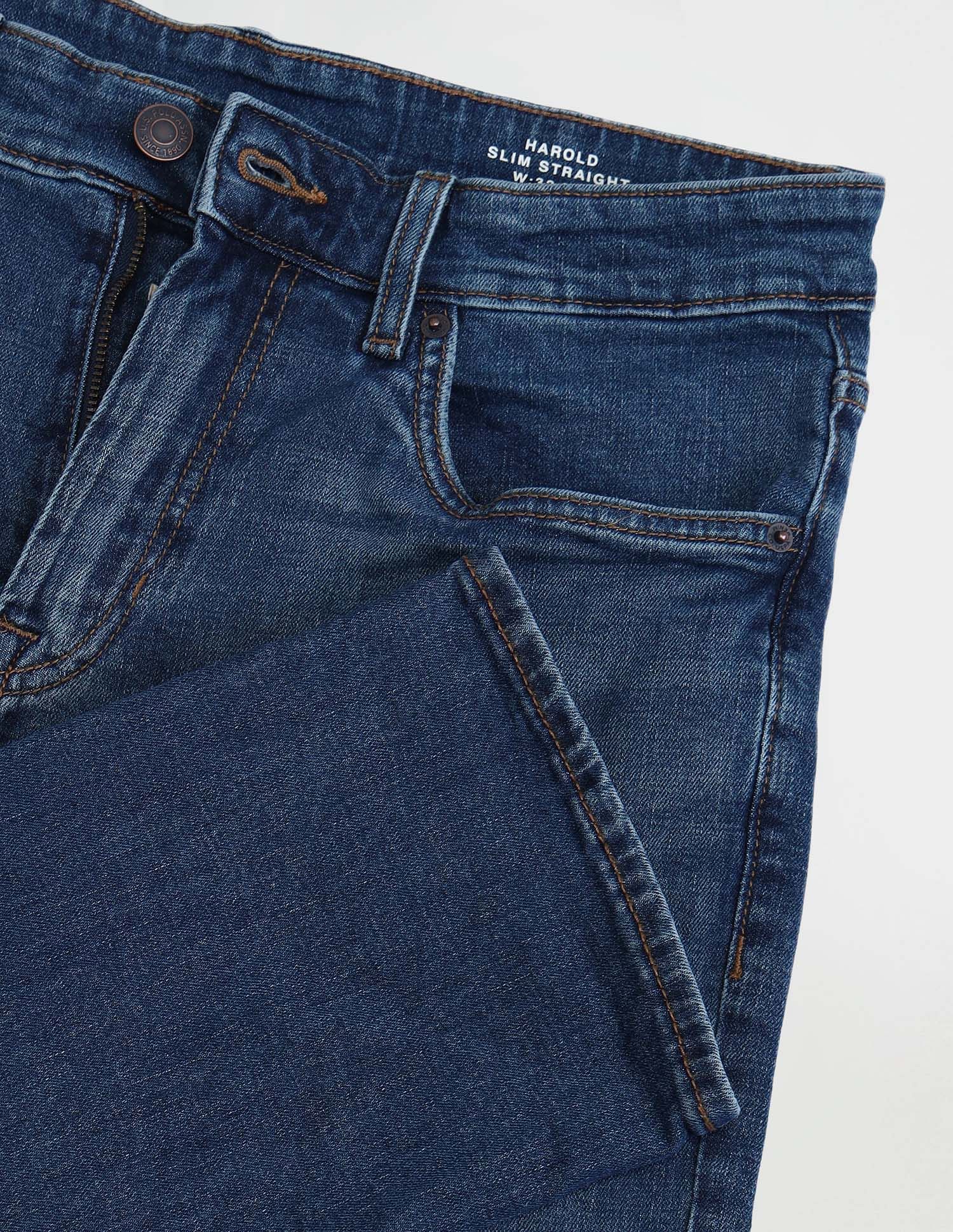 Harold Slim Straight Fit Blue Jeans Blue - U.S. Polo Assn. India | Large