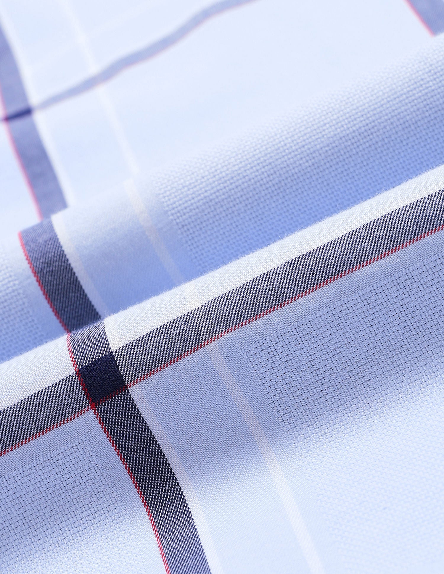 Tailored Fit Windowpane Checked Shirt Light-Blue - U.S. Polo Assn. India | Large
