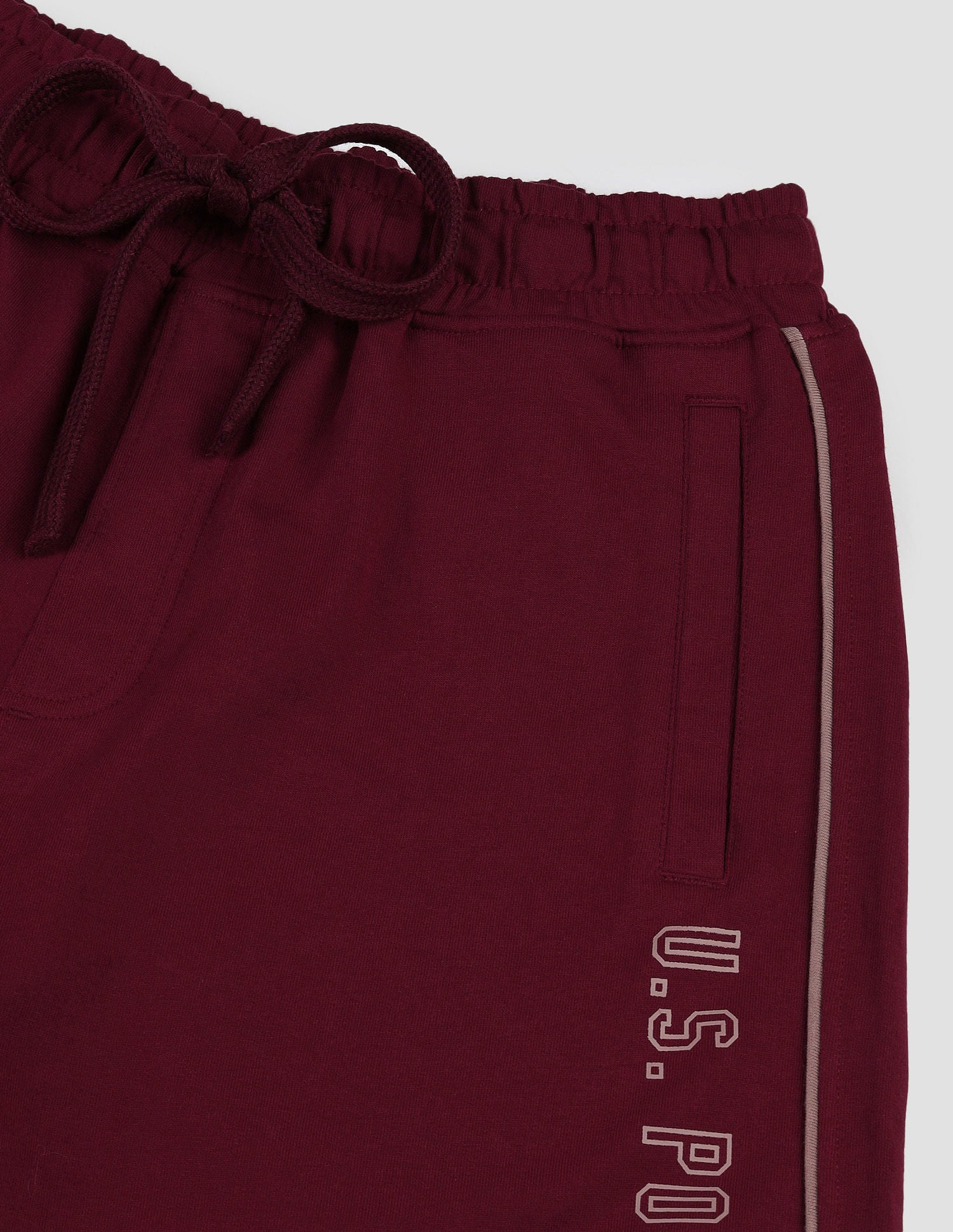 Mid Rise Contrast Piping OES05 Shorts - Pack Of 1 Maroon - U.S. POLO ASSN. | Large