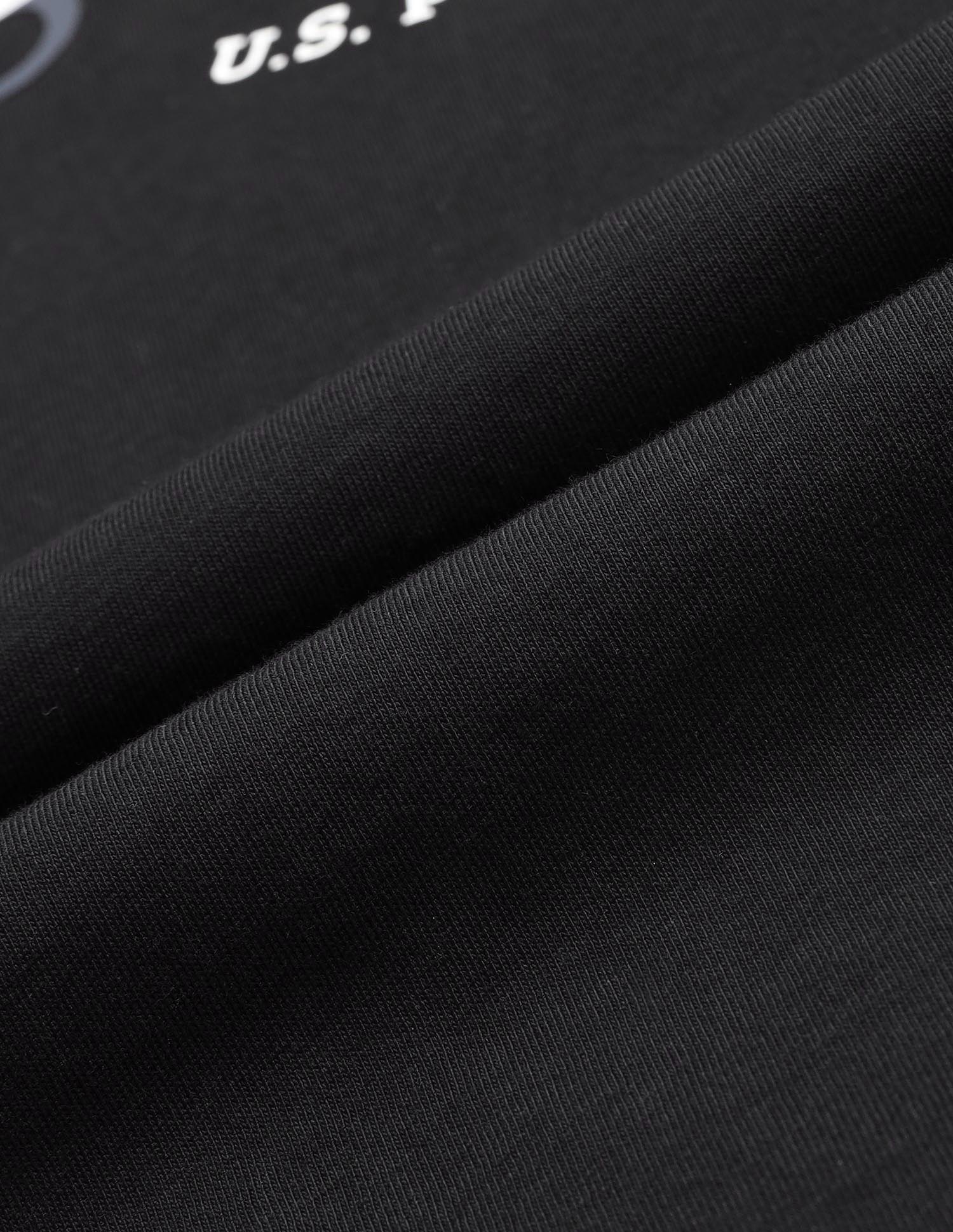 Brand Printed Pure Cotton T-Shirt Black - U.S. POLO ASSN. | Large