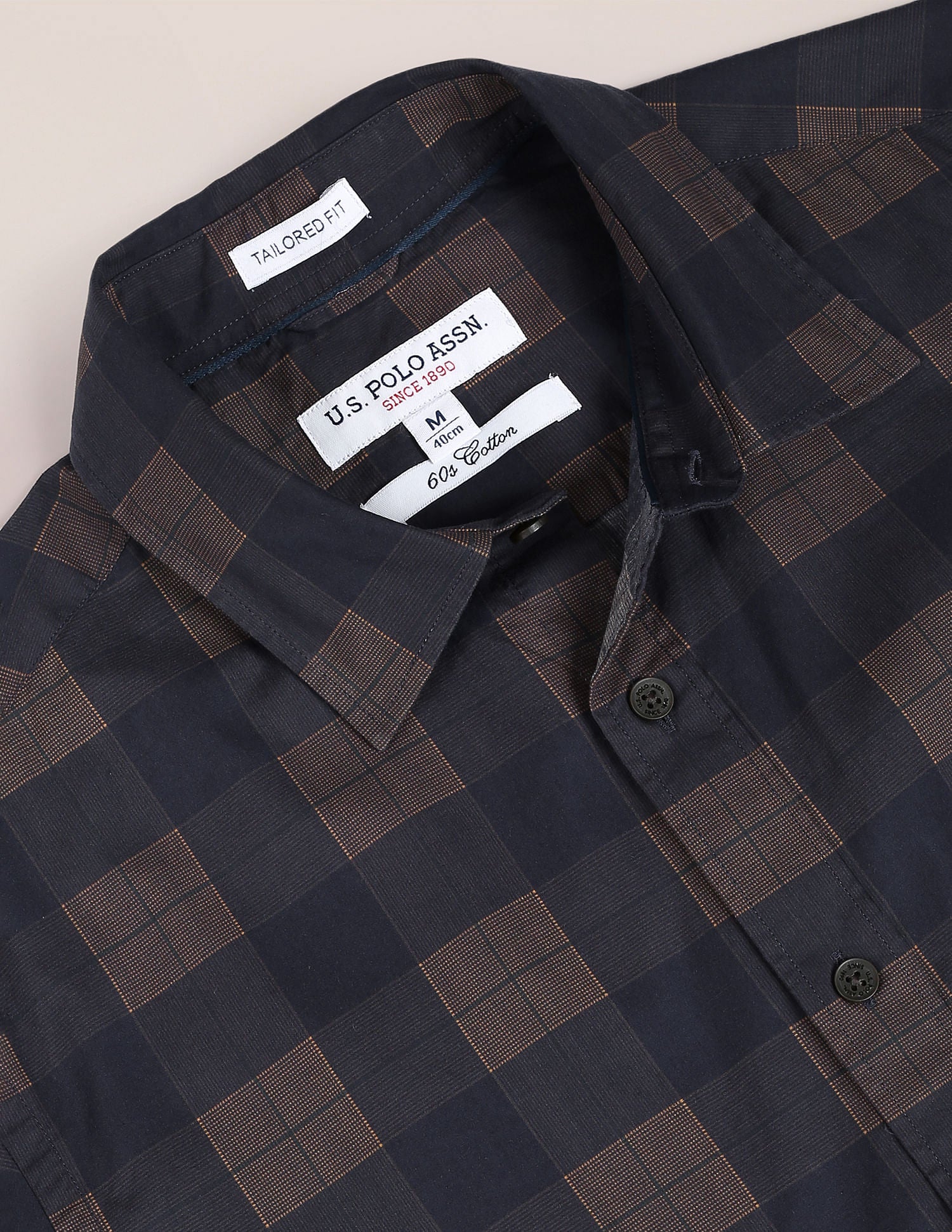 Tartan Check Cotton Shirt Black - U.S. Polo Assn. India | Large