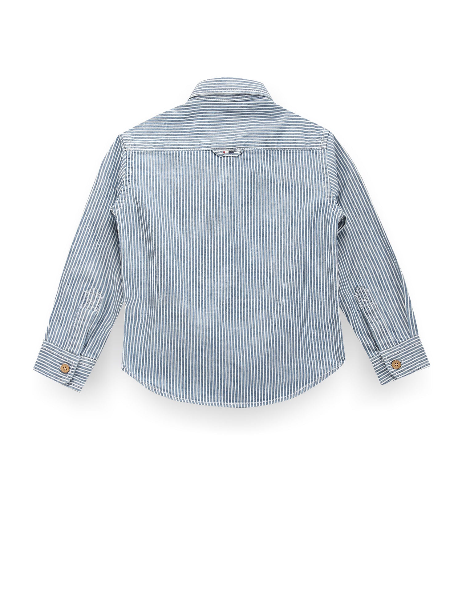 Boys Cutaway Collar Vertical Stripe Shirt Light Blue - U.S. POLO ASSN. | Large