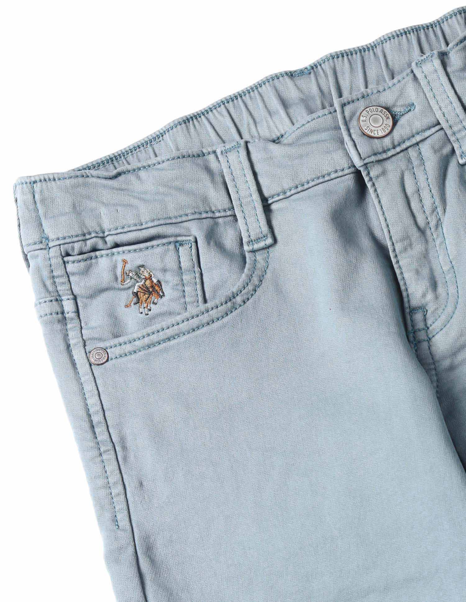 Boys Relaxed Fit Mid Rise Jeans Aqua - U.S. POLO ASSN. | Large