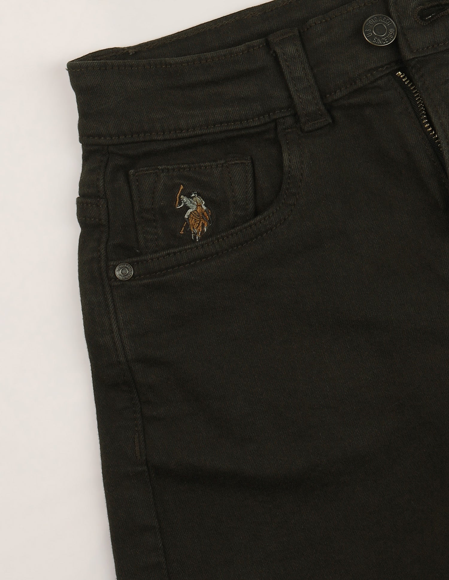 Solid Regular Fit Shorts Dark Green - U.S. Polo Assn. India | Large