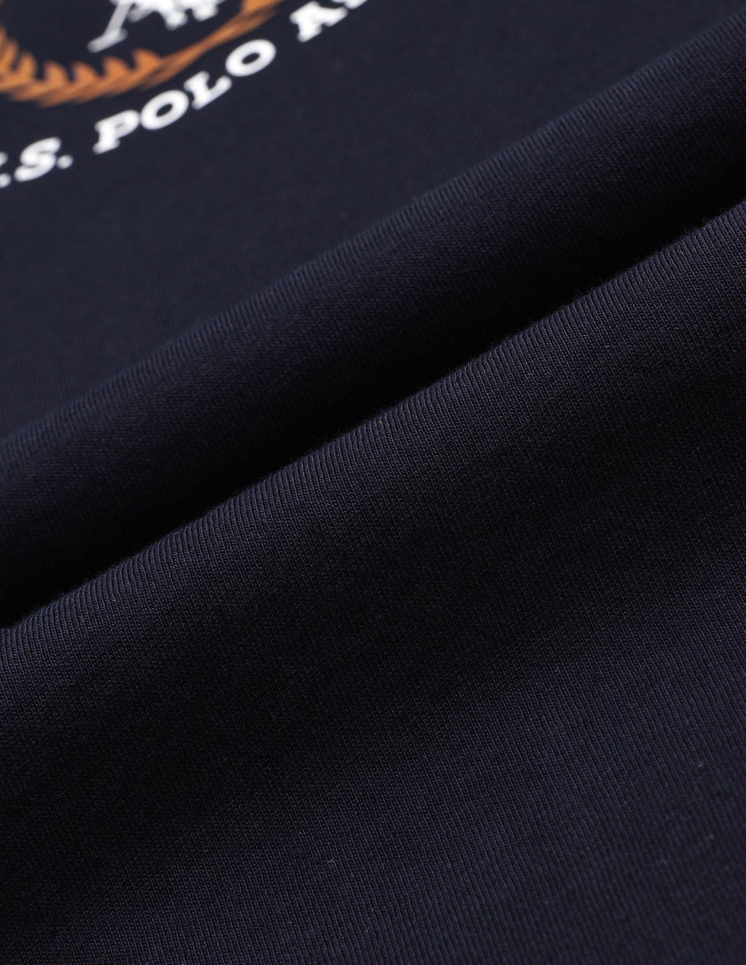Brand Printed Pure Cotton T-Shirt Navy - U.S. Polo Assn. India | Large