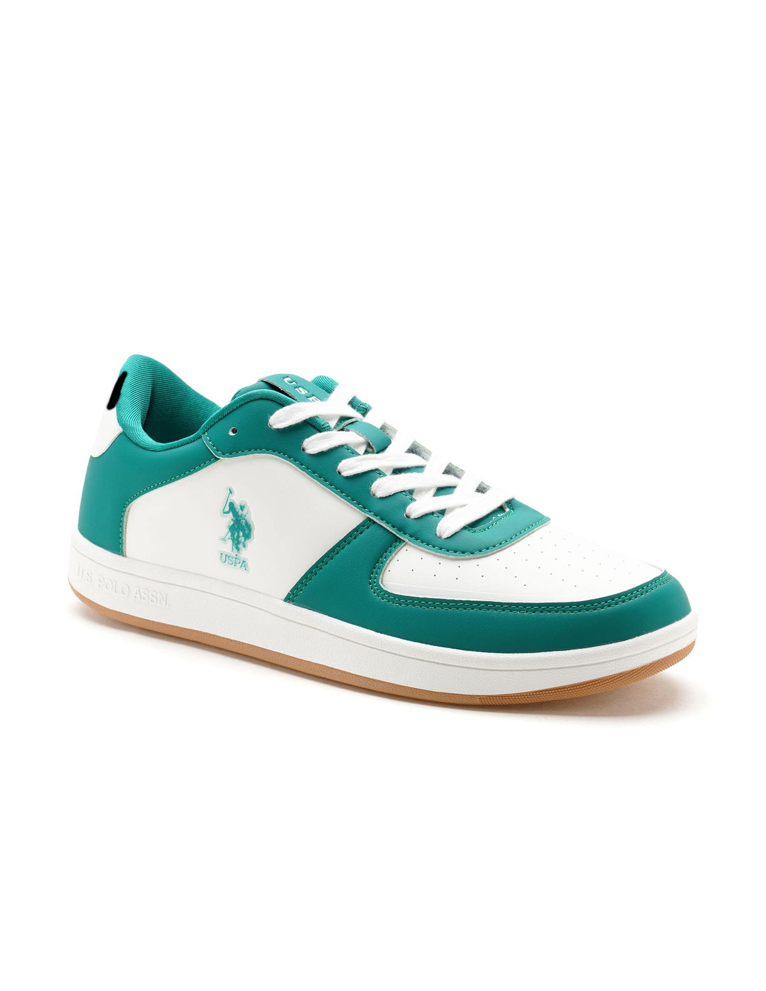 Men Rein Green Retro Court Sneakers Green - U.S. Polo Assn. India | Large