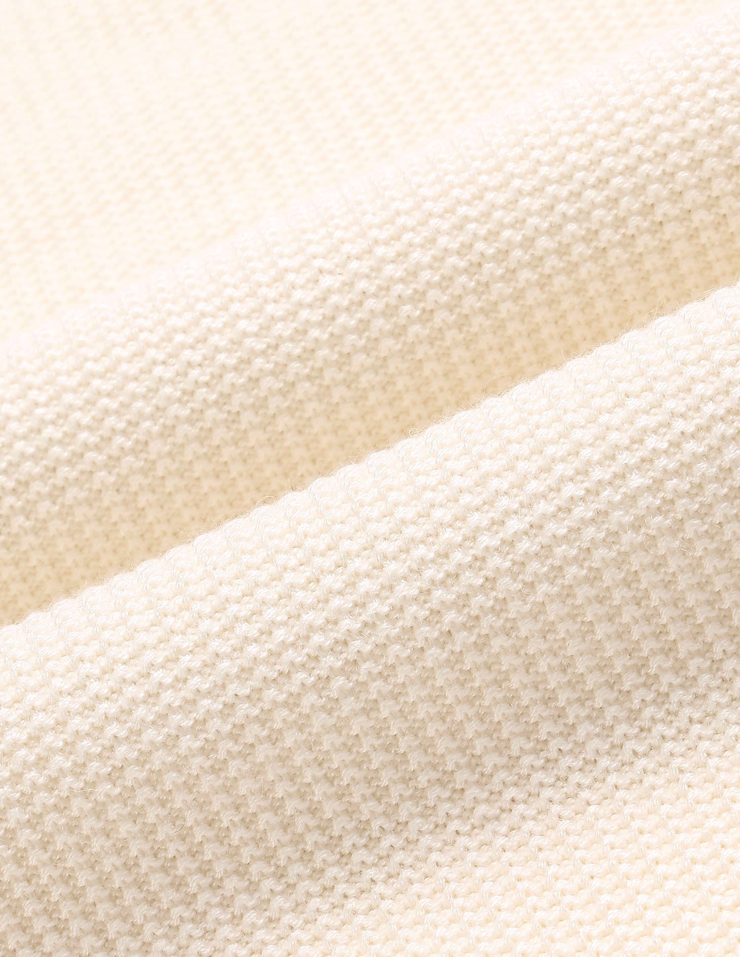 Patterned Knit Polo Neck Sweater Off White - U.S. POLO ASSN. | Large