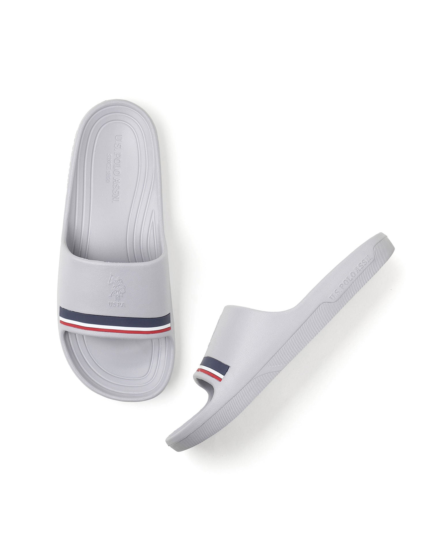 Men Easton 2.0 Grey Foam Walk Sliders Grey - U.S. POLO ASSN. | Large