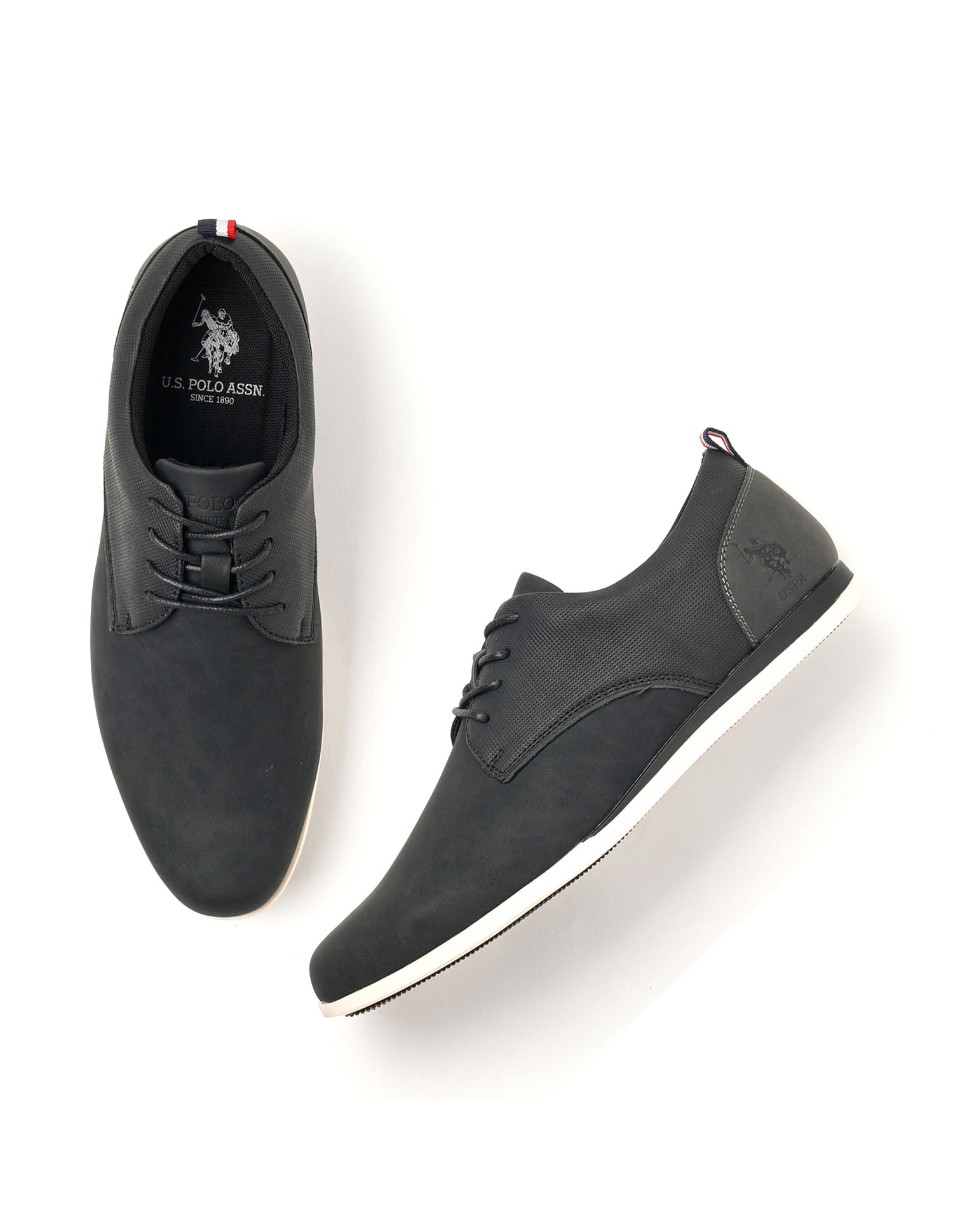 Men Darryl 2.0 Black Work Casuals Lace Up Shoes Black - U.S. POLO ASSN. | Large