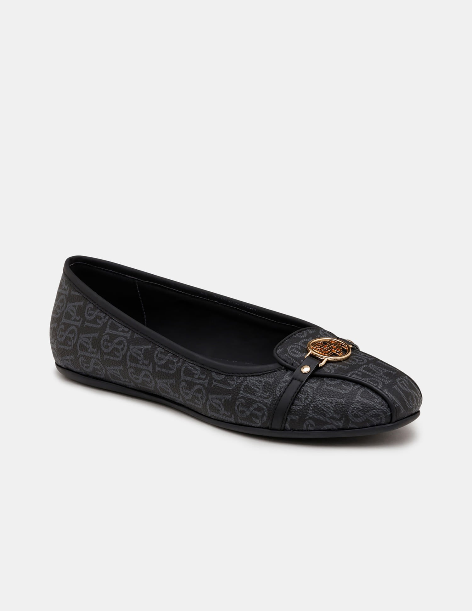 Alina 3.0 Black Monogram Print Ballerinas