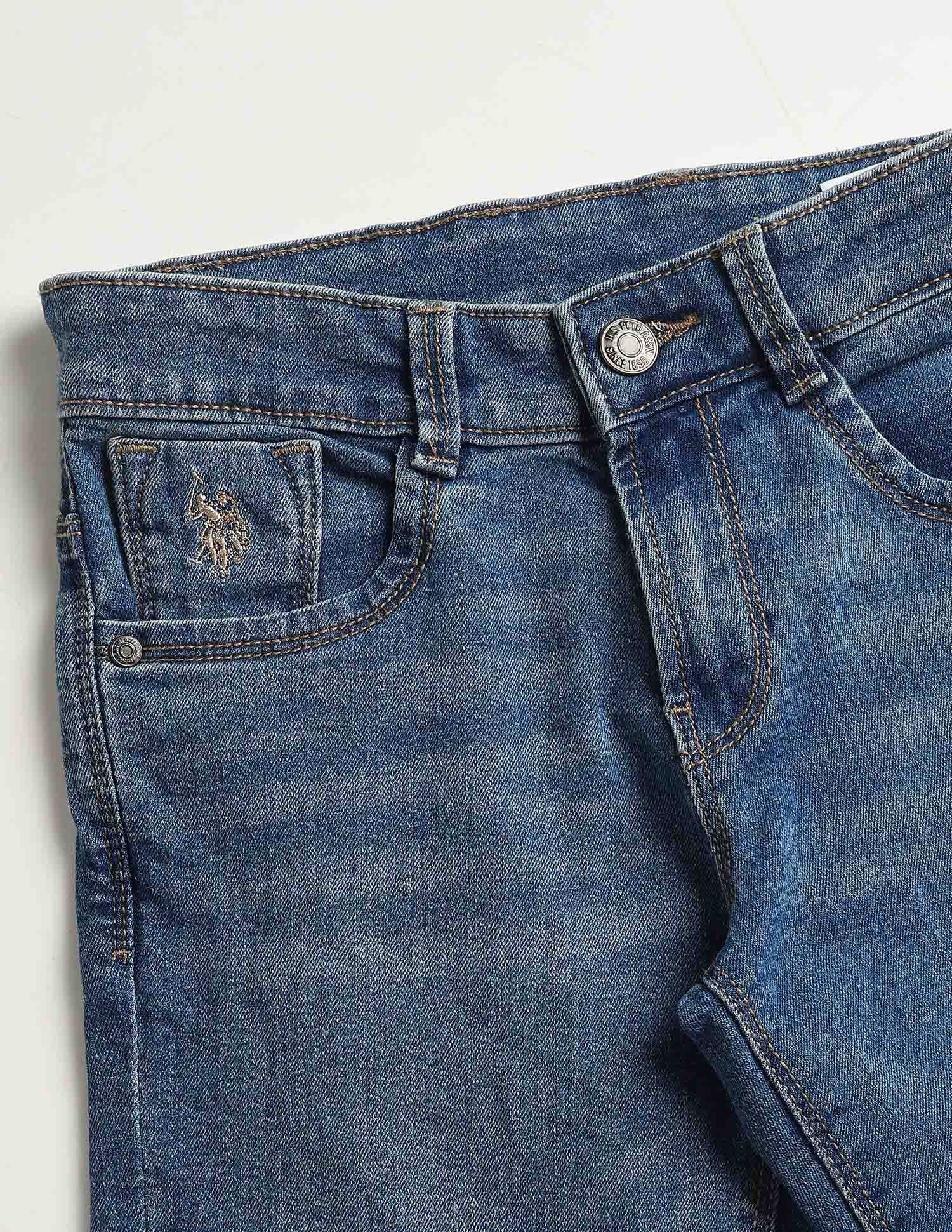 Relaxed Fit Whiskered Jeans Blue - U.S. Polo Assn. India | Large