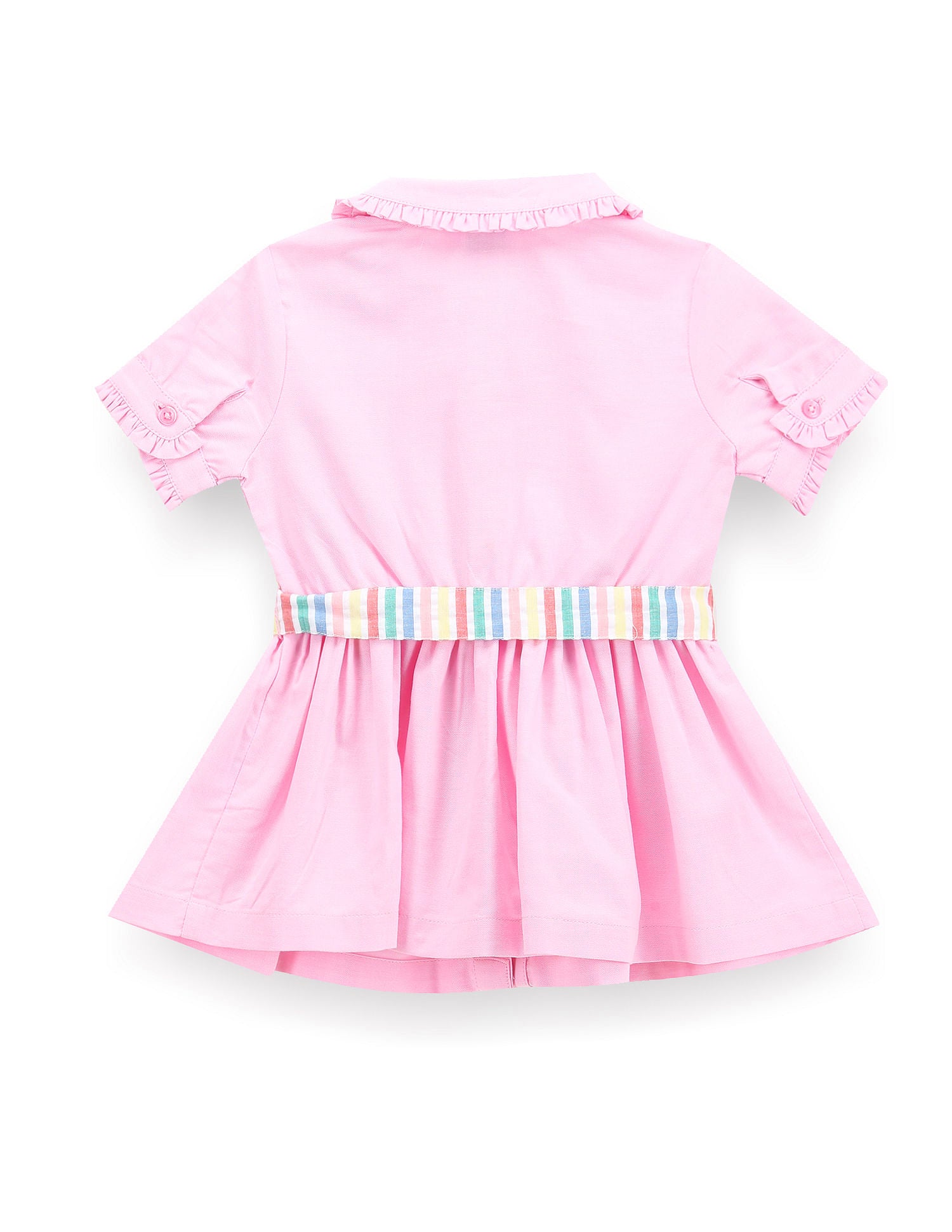Girls Peter Pan Collar Oxford Dress Pink - U.S. Polo Assn. India | Large