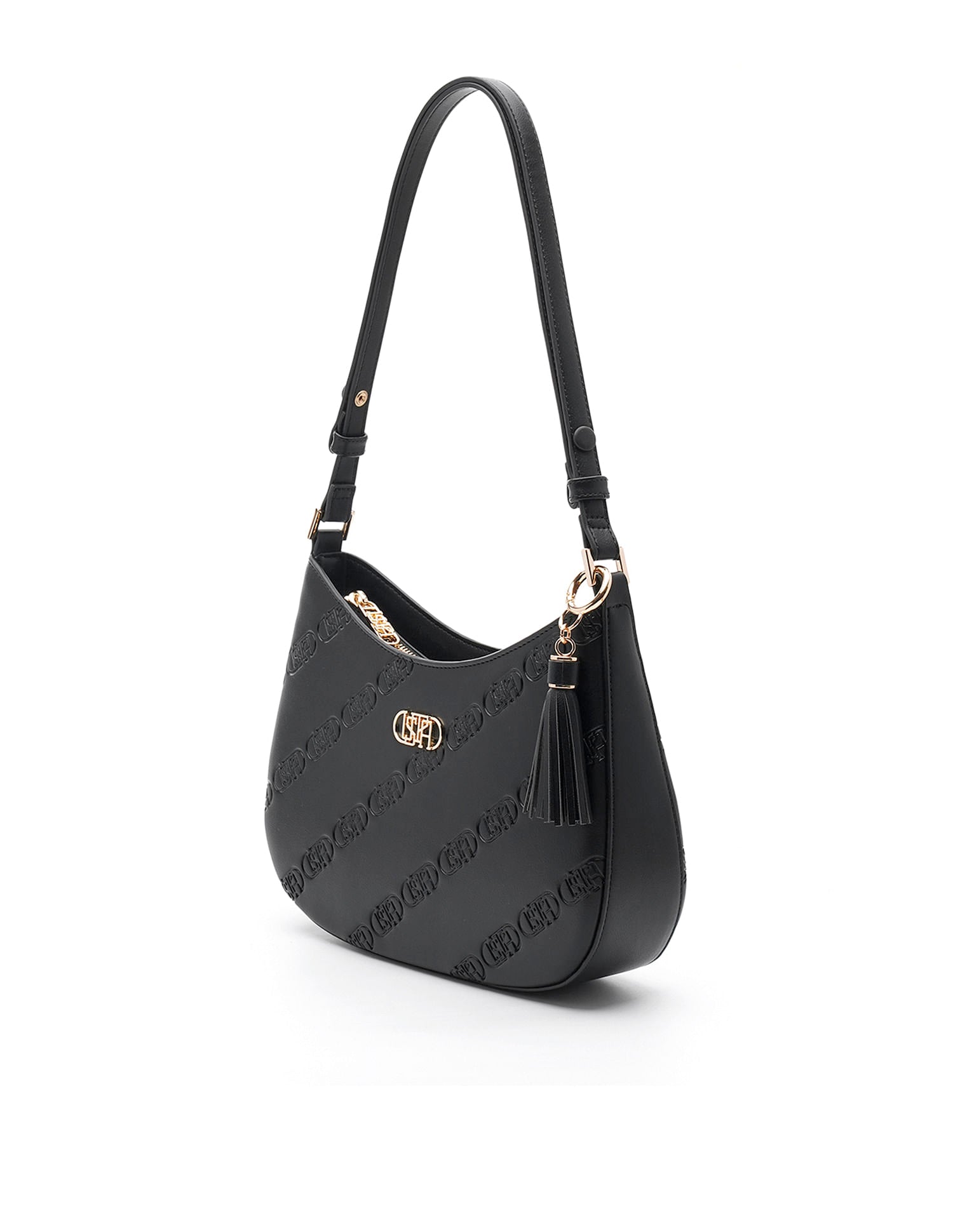 Meagan Monogram Shoulder Bag Black - U.S. POLO ASSN. | Large