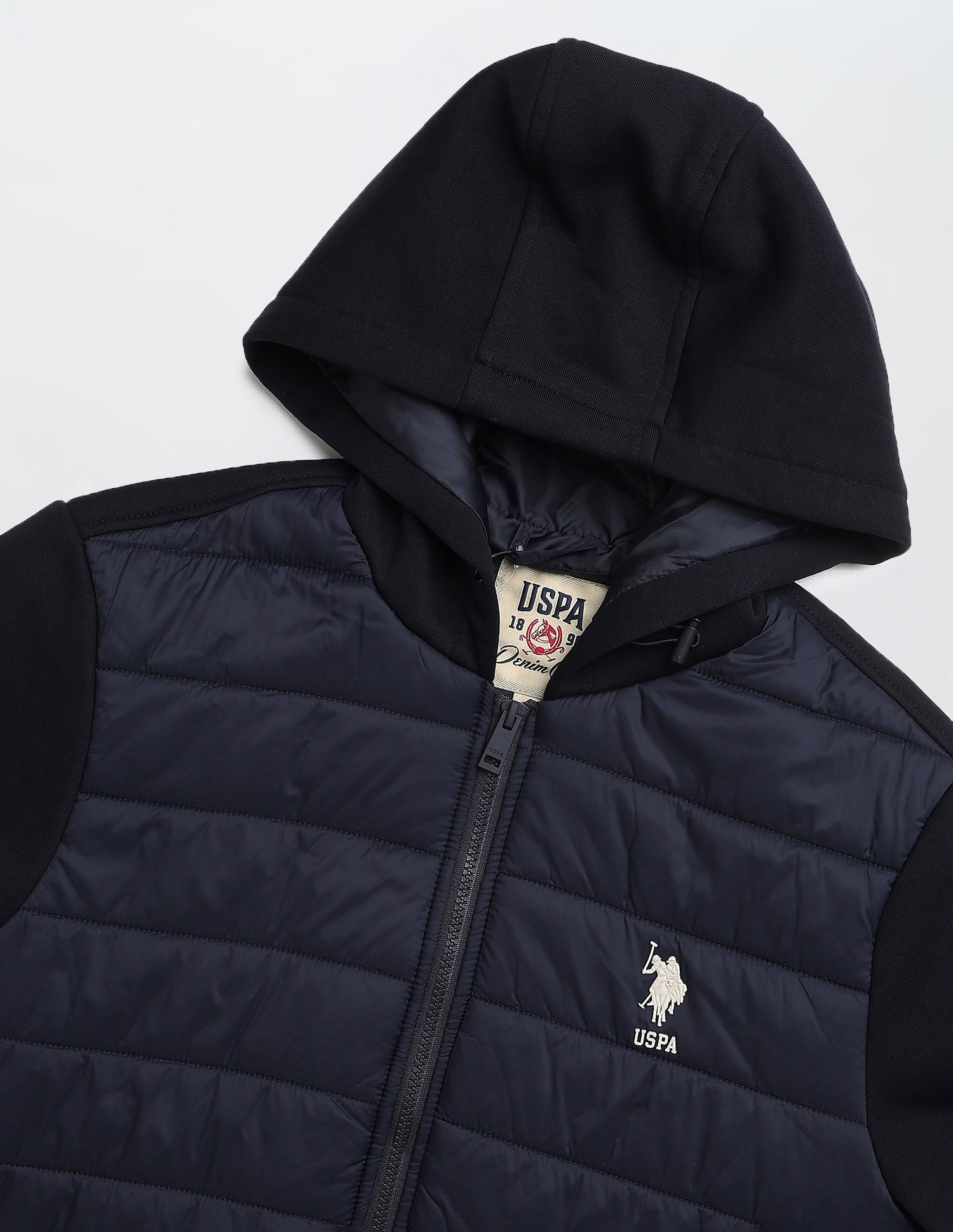 Solid Hooded Puffer Jacket Navy - U.S. POLO ASSN. | Large
