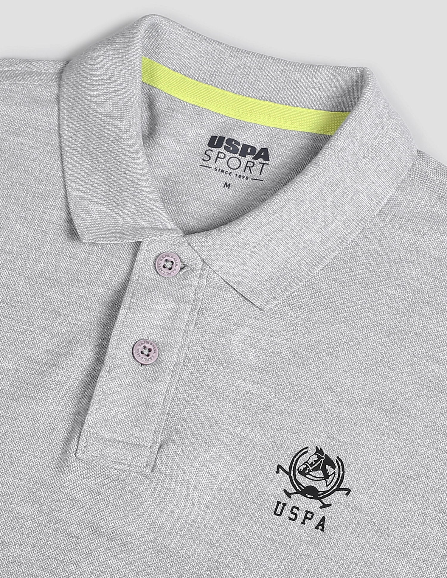 Diagonal Colour Block Active Polo Shirt Grey - U.S. Polo Assn. India | Large