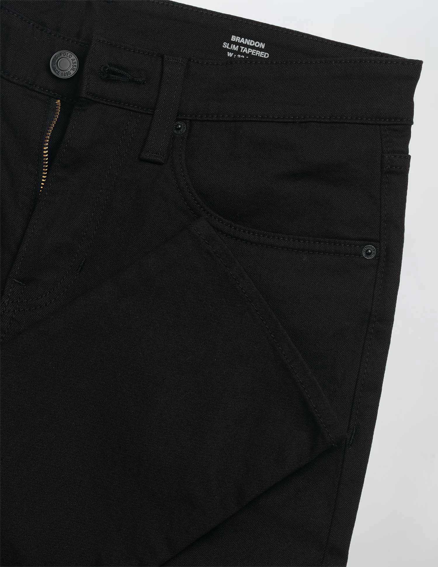 Brandon Slim Tapered Fit Black Jeans Black - U.S. POLO ASSN. | Large