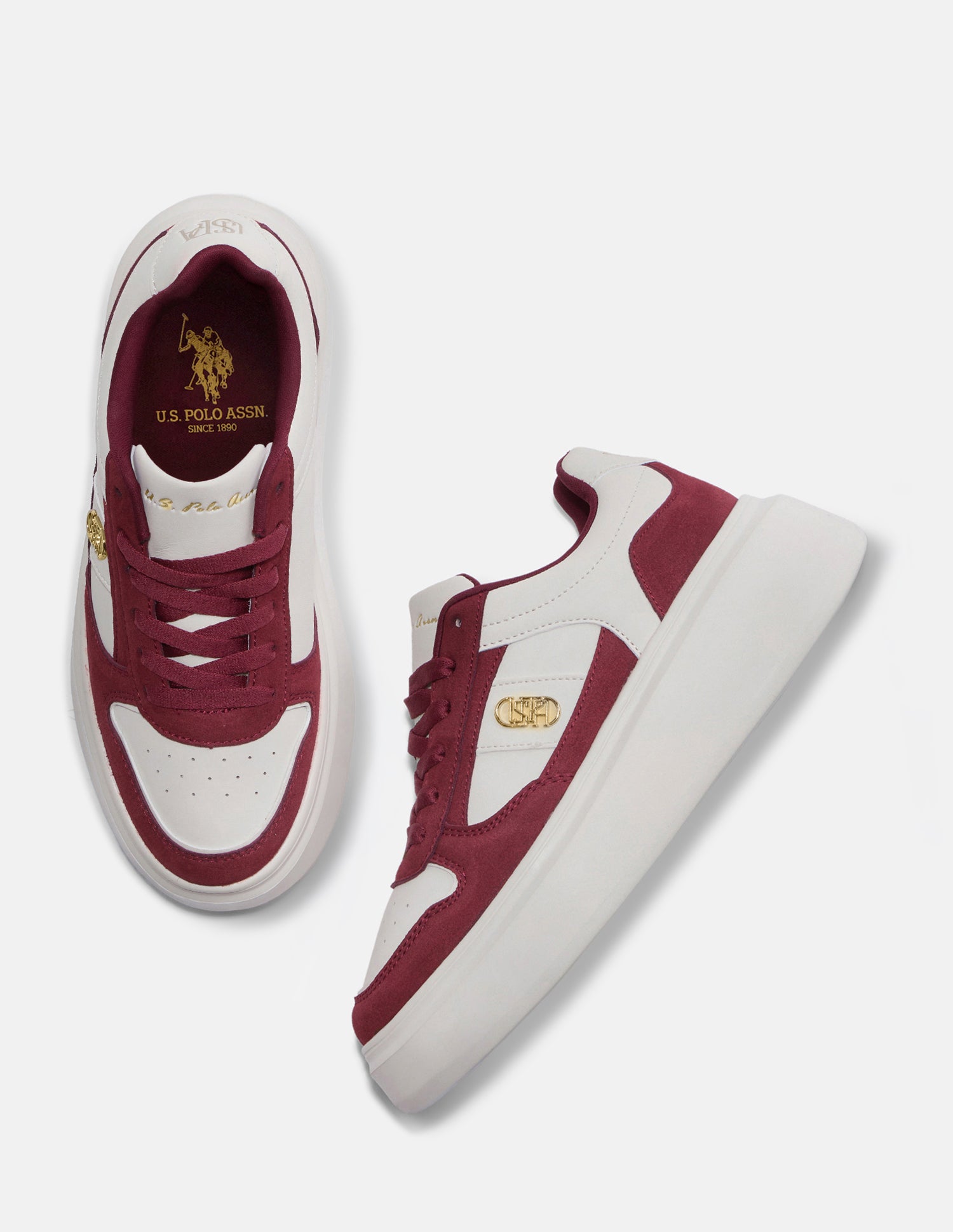 Colour Blocked Keya Sneakers Burgundy - U.S. Polo Assn. India | Large