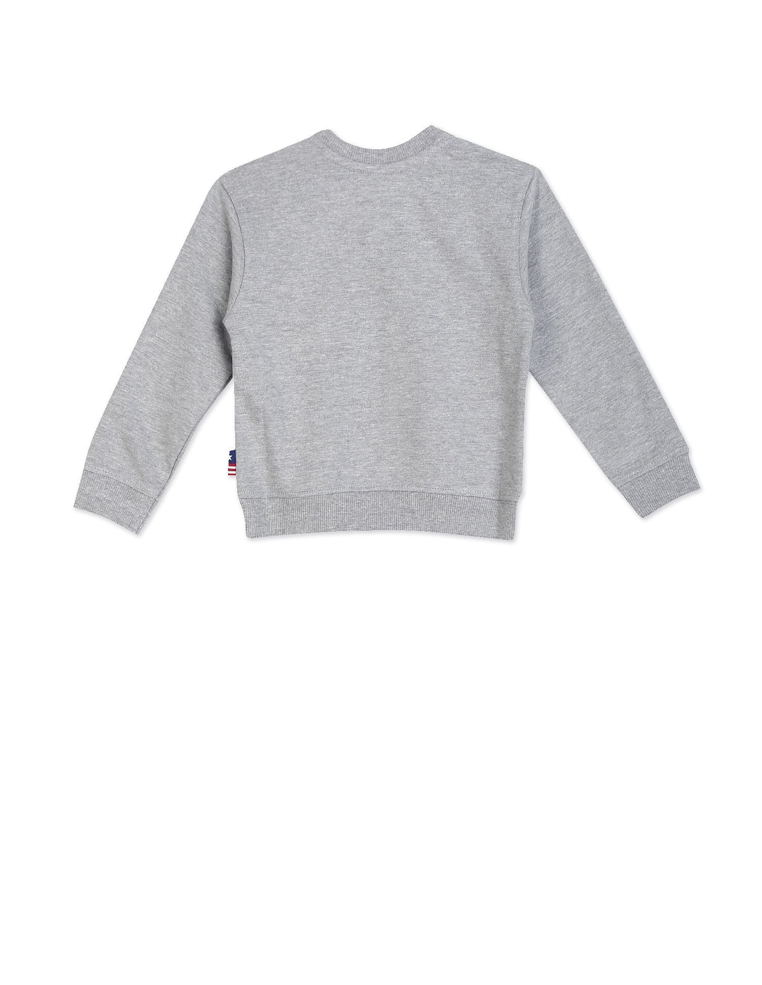 Crew Neck Brand Print Sweatshirt Grey - U.S. POLO ASSN. | Large