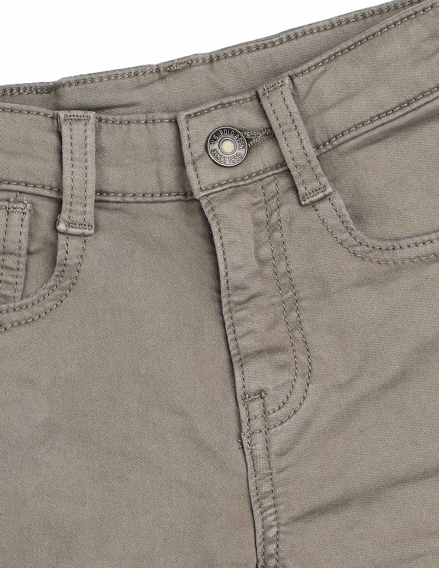 Boys Solid Relaxed Fit Shorts Olive - U.S. POLO ASSN. | Large