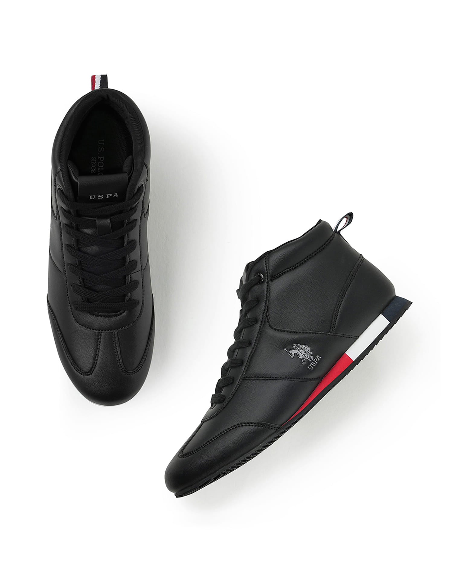 Men Rentso 2.0 Black Retro Mid Top  Sneakers Black - U.S. Polo Assn. India | Large