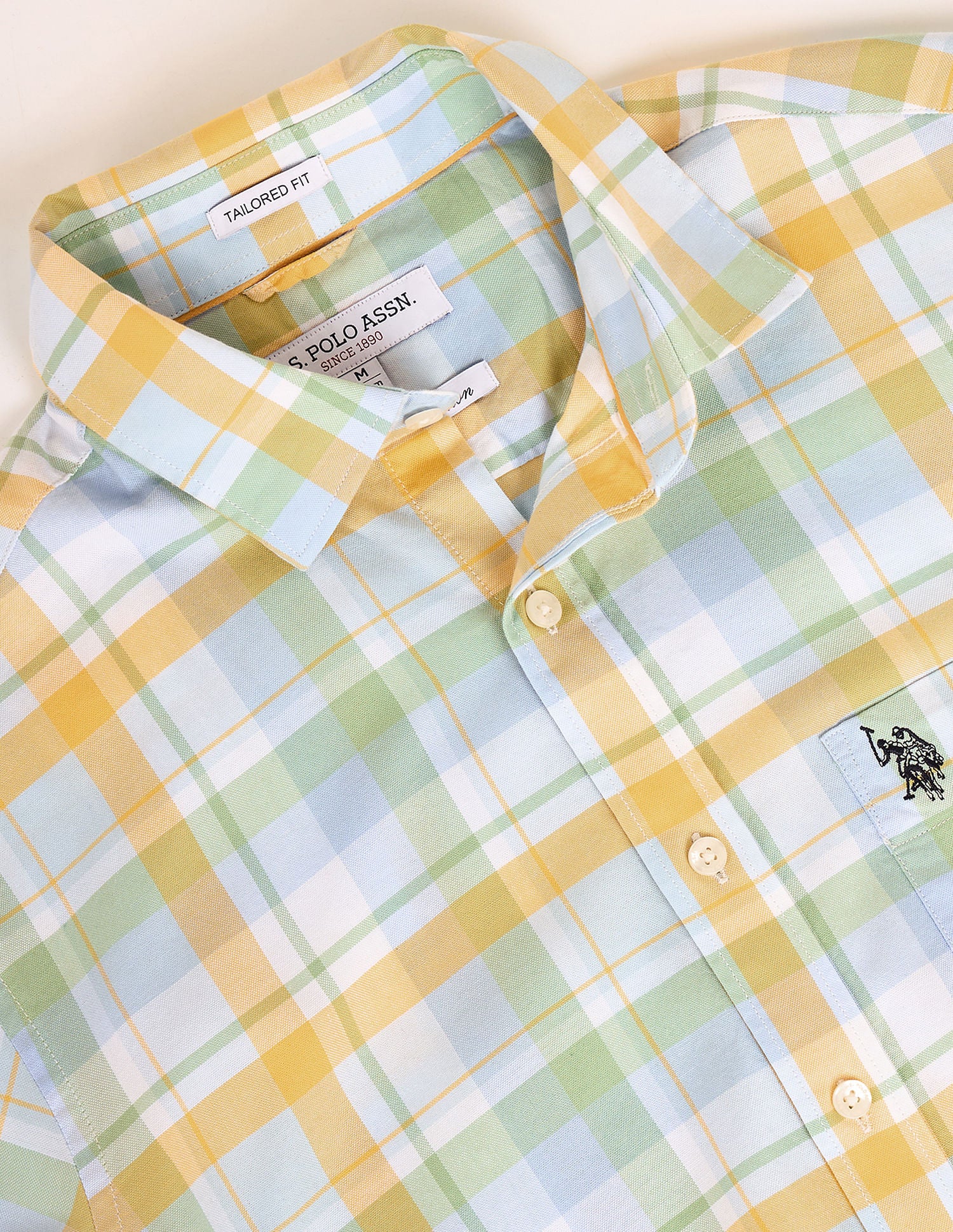 Tartan Check Twill Shirt Yellow - U.S. Polo Assn. India | Large