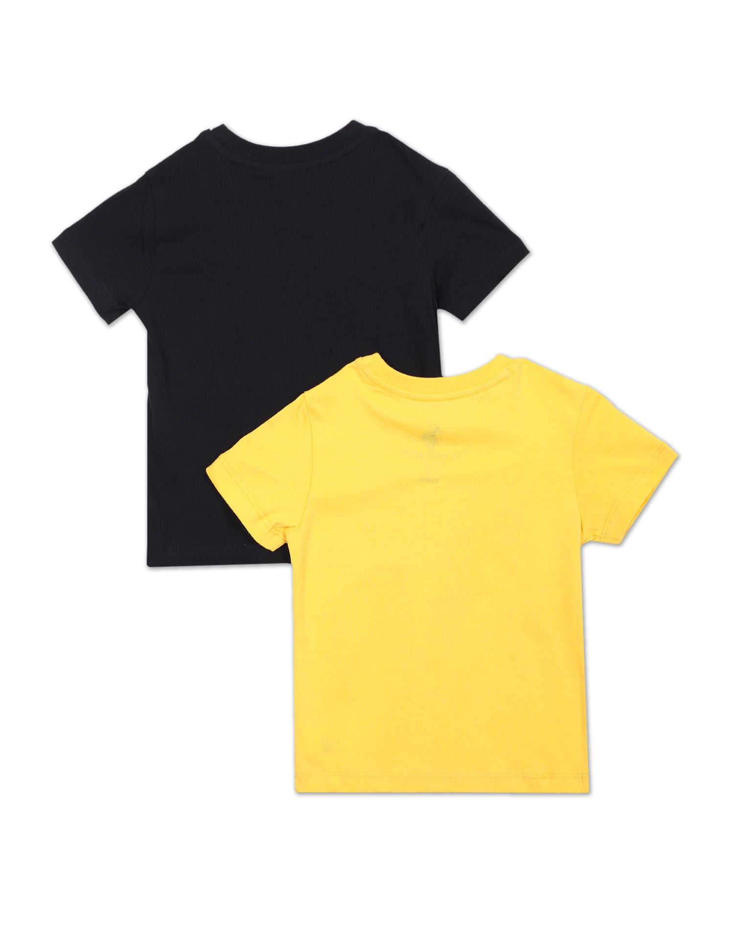 Boys Assorted Crew Neck Printed T-Shirt - Pack Of 2 Yellow and Black - U.S. POLO ASSN. | Large