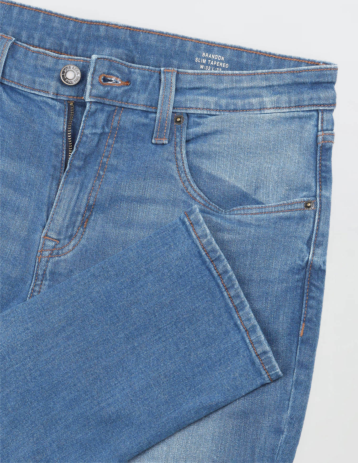 Solid Slim Fit Jeans Blue - U.S. Polo Assn. India | Large