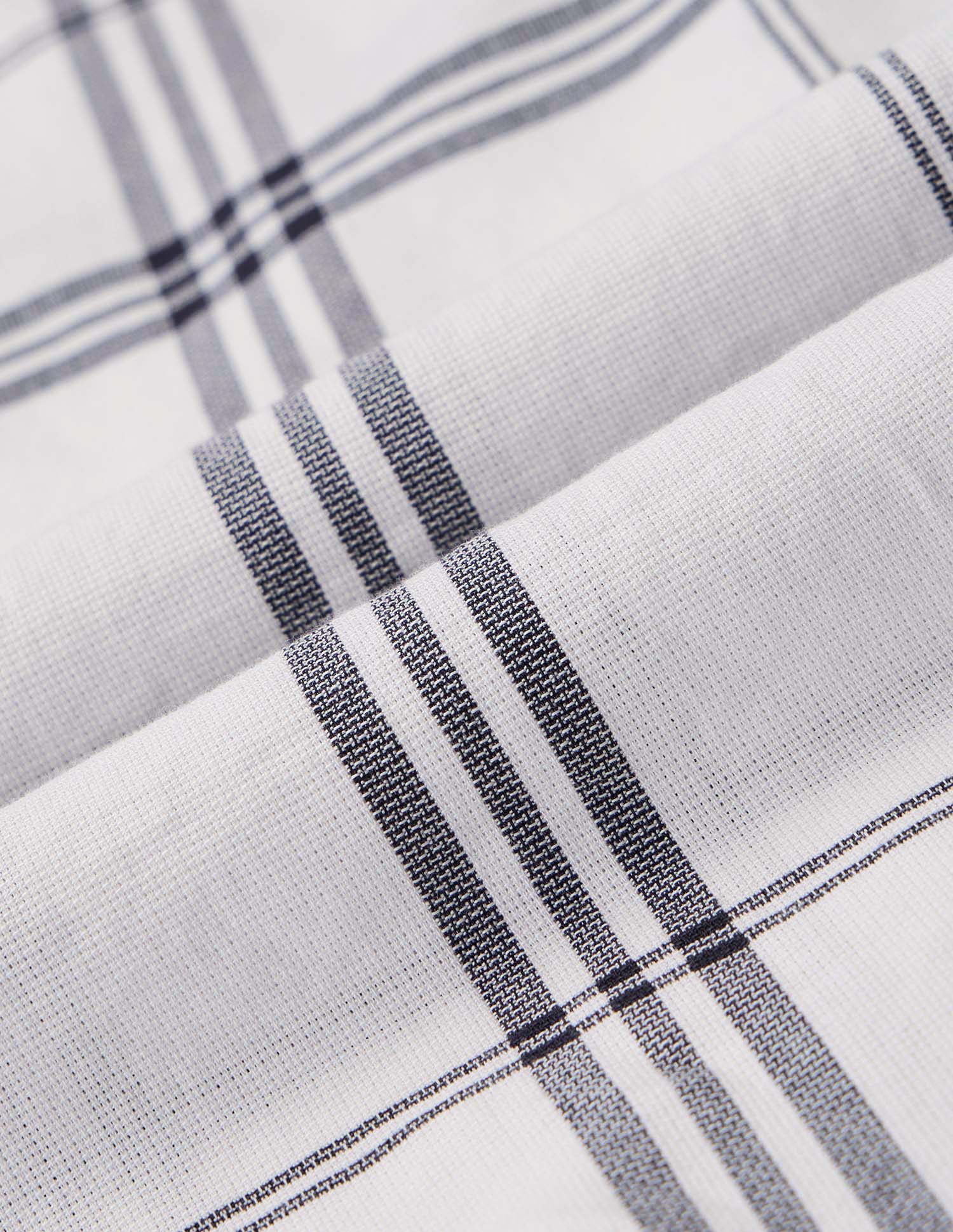 Grid Tattersall Checked Pure Cotton Shirt White - U.S. POLO ASSN. | Large