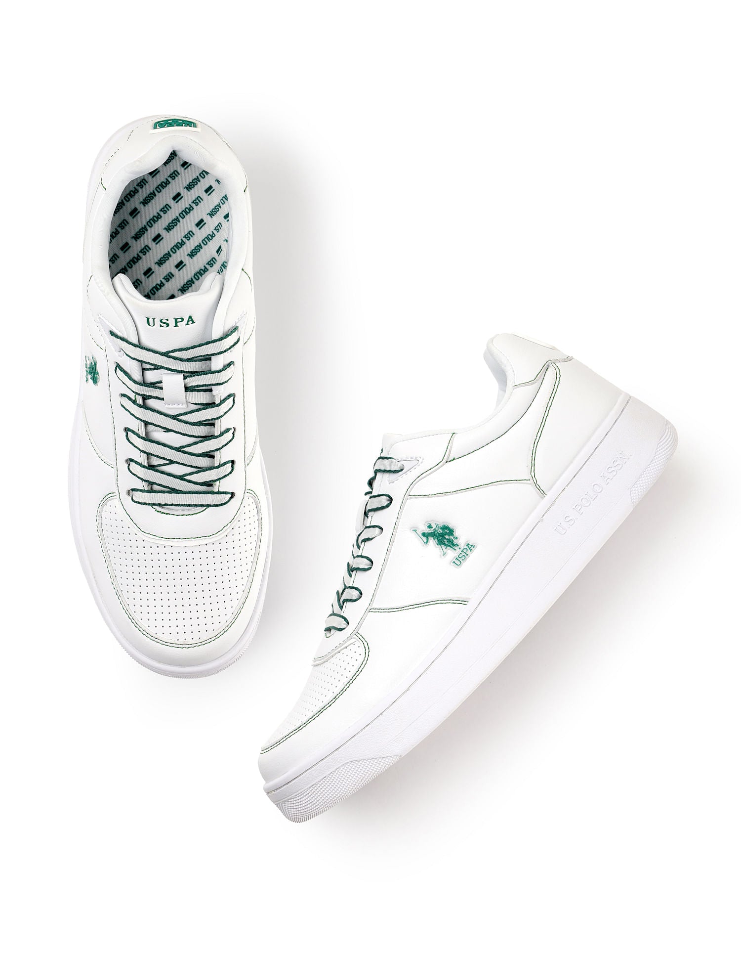 Men Kodiak White Retro Court Sneakers White - U.S. Polo Assn. India | Large