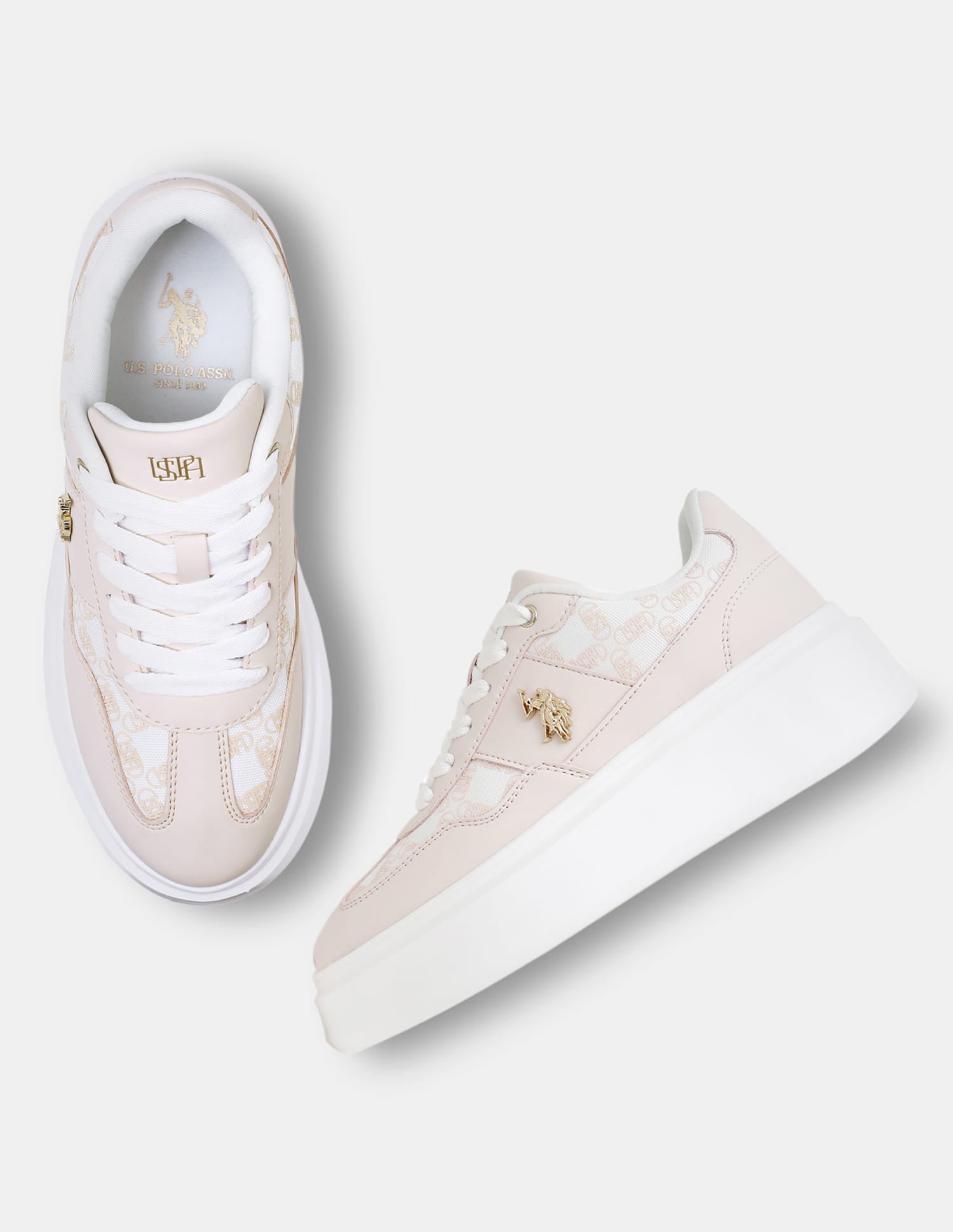 Women Brand Printed Marlene 2.0 Sneakers Light Pink - U.S. Polo Assn. India | Large