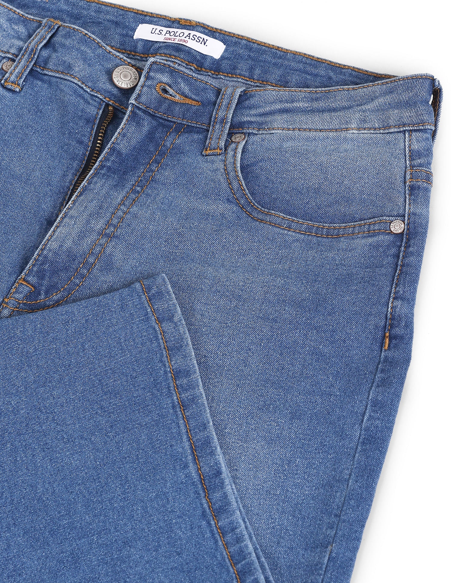 High Rise Wide Leg Jeans Blue - U.S. POLO ASSN. | Large