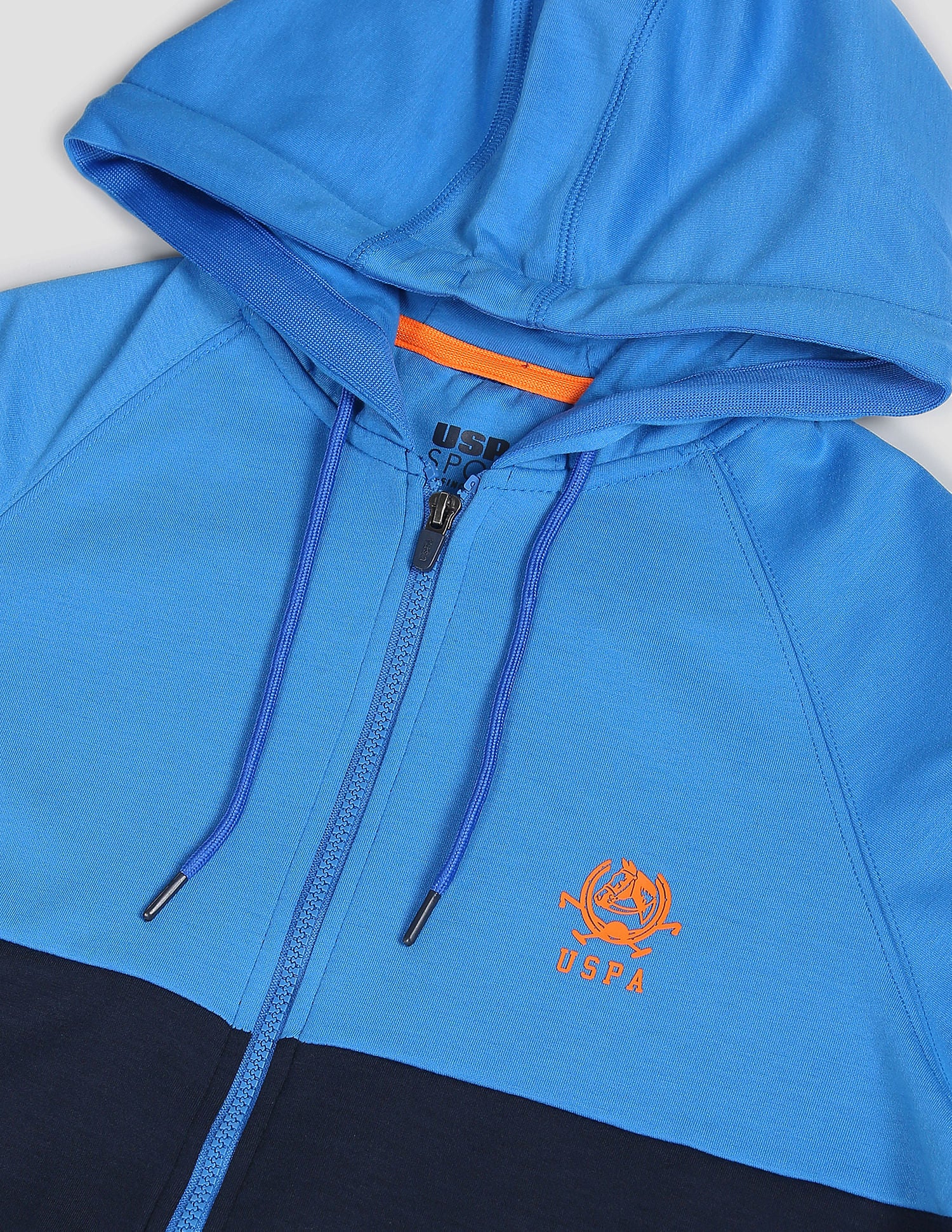 Colour Block Performance Hoodie Blue - U.S. POLO ASSN. | Large