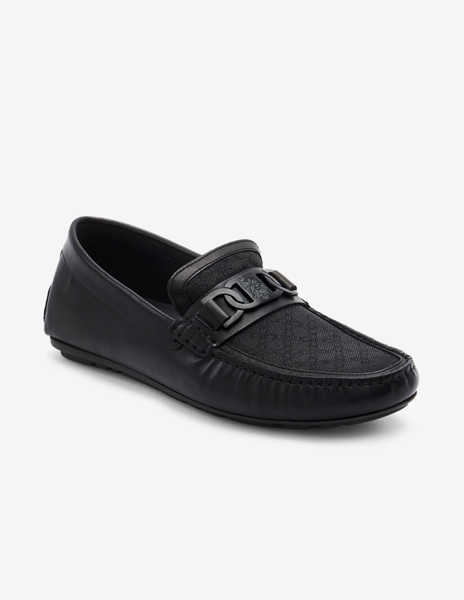 Textured Leather Alvo Loafers Black - U.S. Polo Assn. India | Large