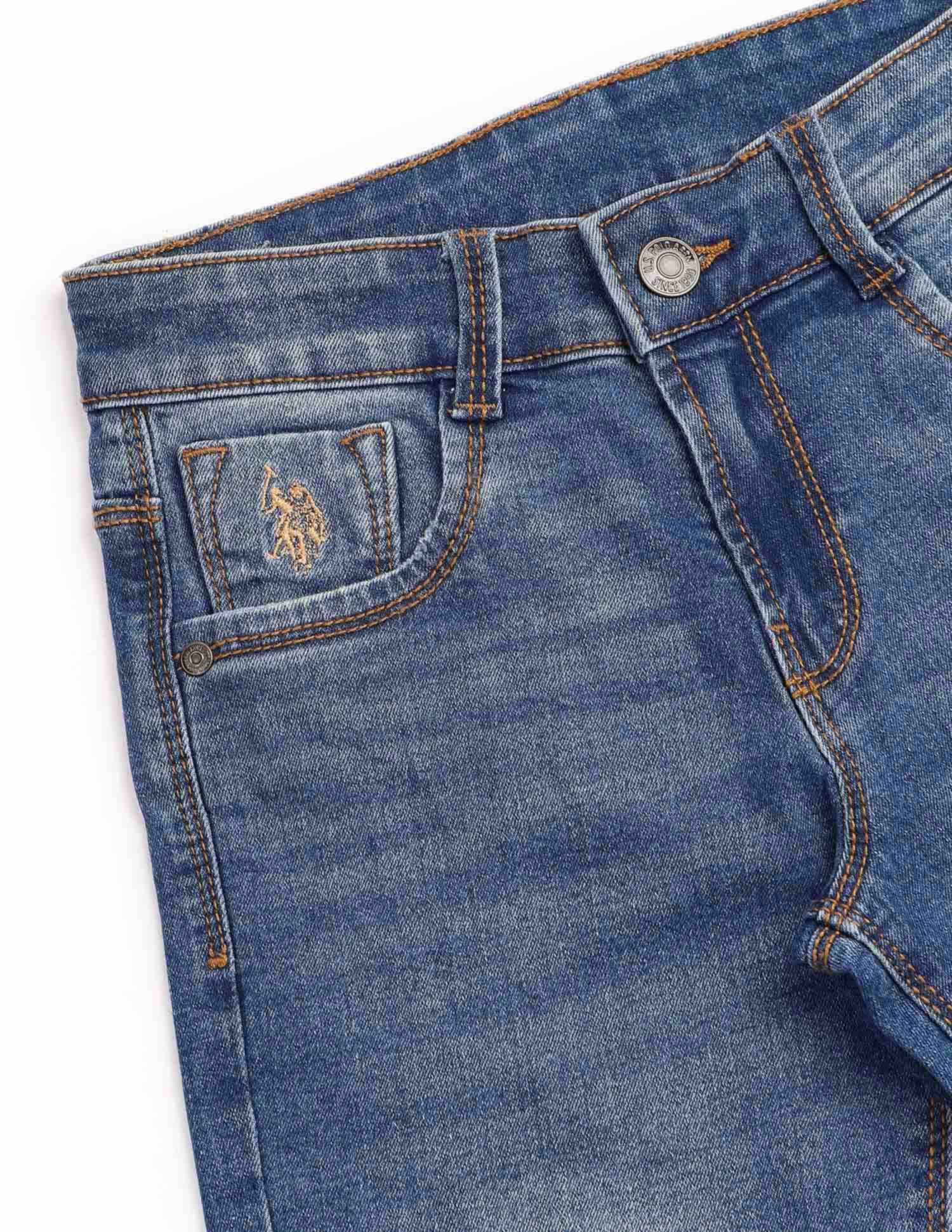 Boys Relaxed Fit Blue Jeans Blue - U.S. POLO ASSN. | Large