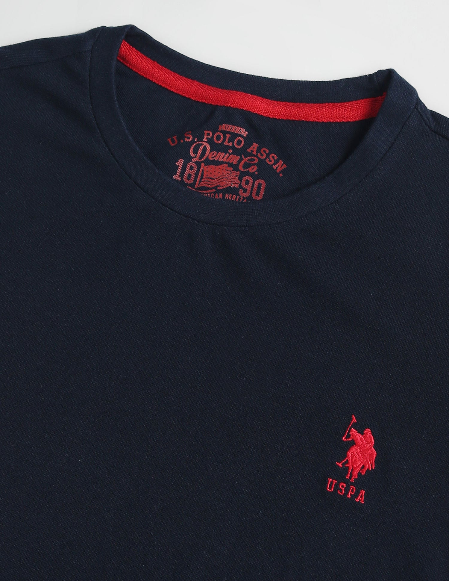 Crew Neck Brand Tape T-Shirt Navy - U.S. Polo Assn. India | Large