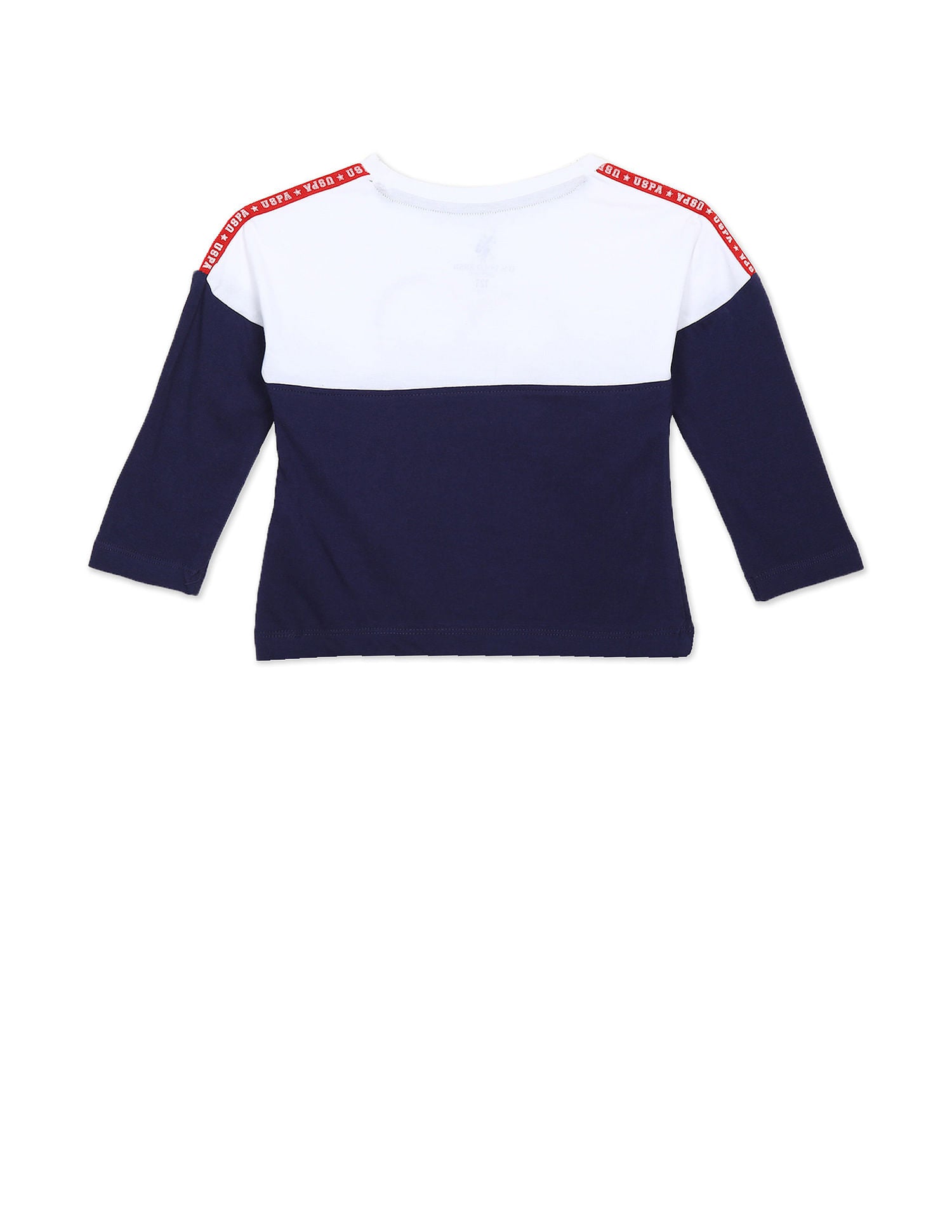Long Sleeve Colour Block T-Shirt White and Navy - U.S. POLO ASSN. | Large