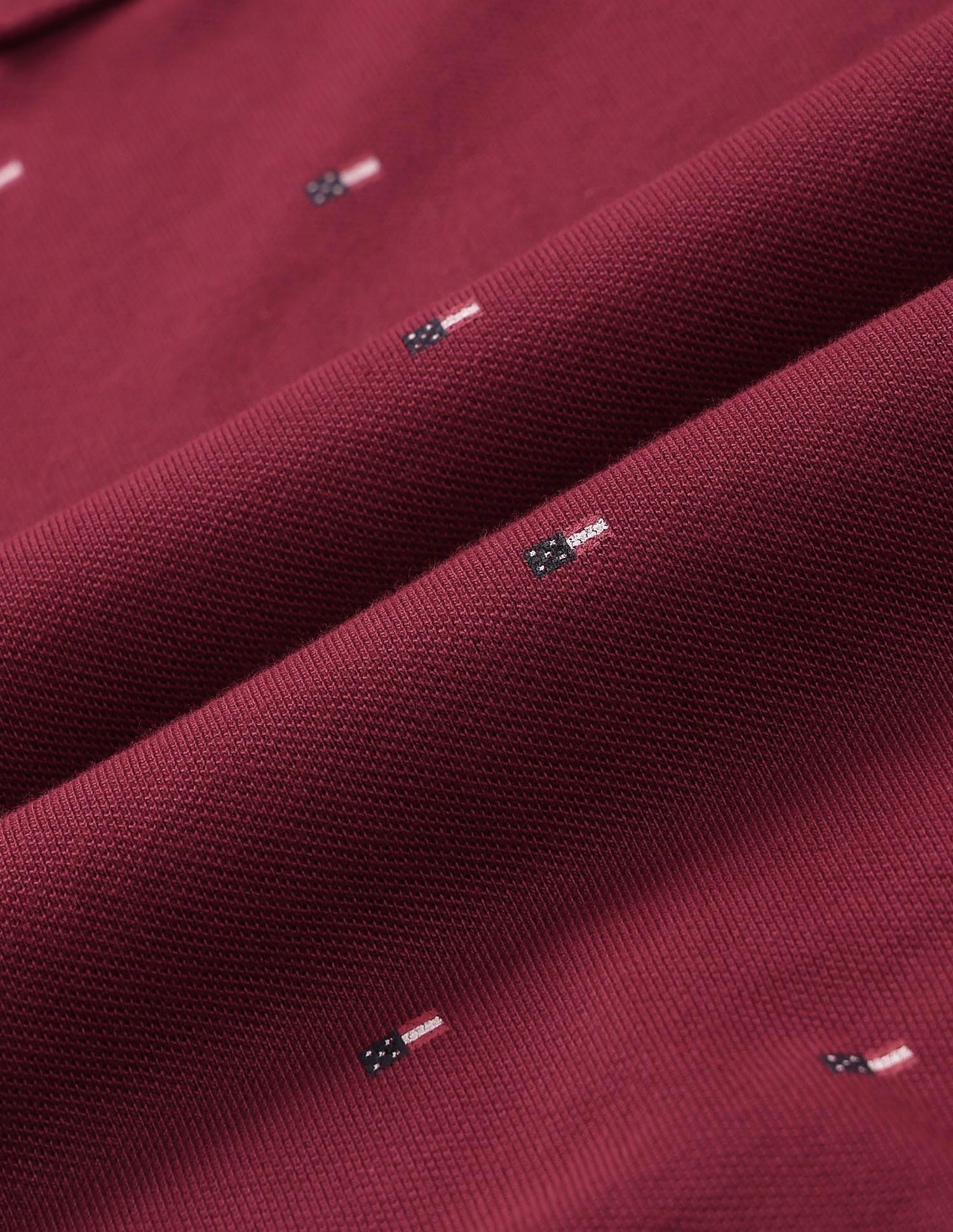 Flag Print Polo Shirt Dark Red - U.S. POLO ASSN. | Large