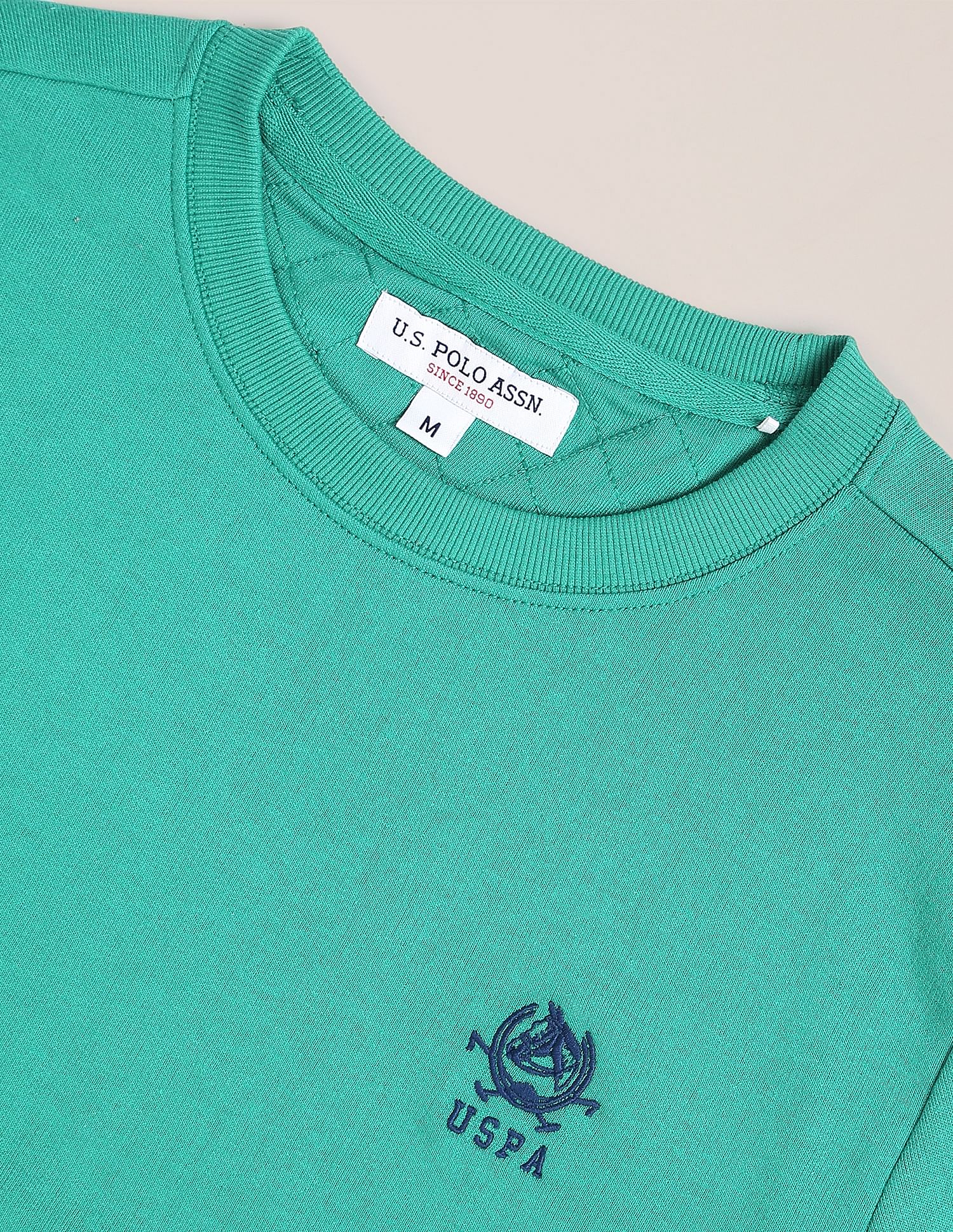 Colour Block Crew Neck Sweatshirt Teal - U.S. Polo Assn. India | Large