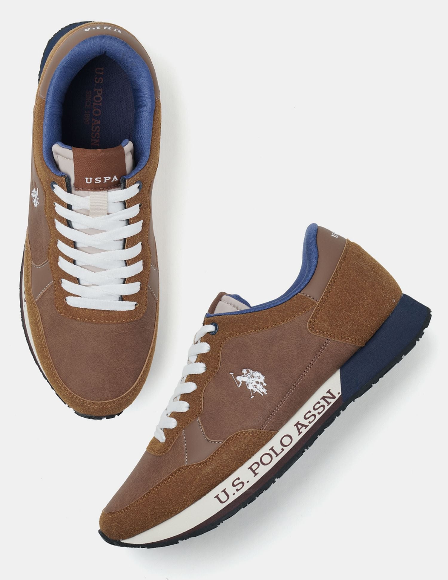 Men Caspian 2.0 Colour Blocked Sneakers Tan - U.S. POLO ASSN. | Large