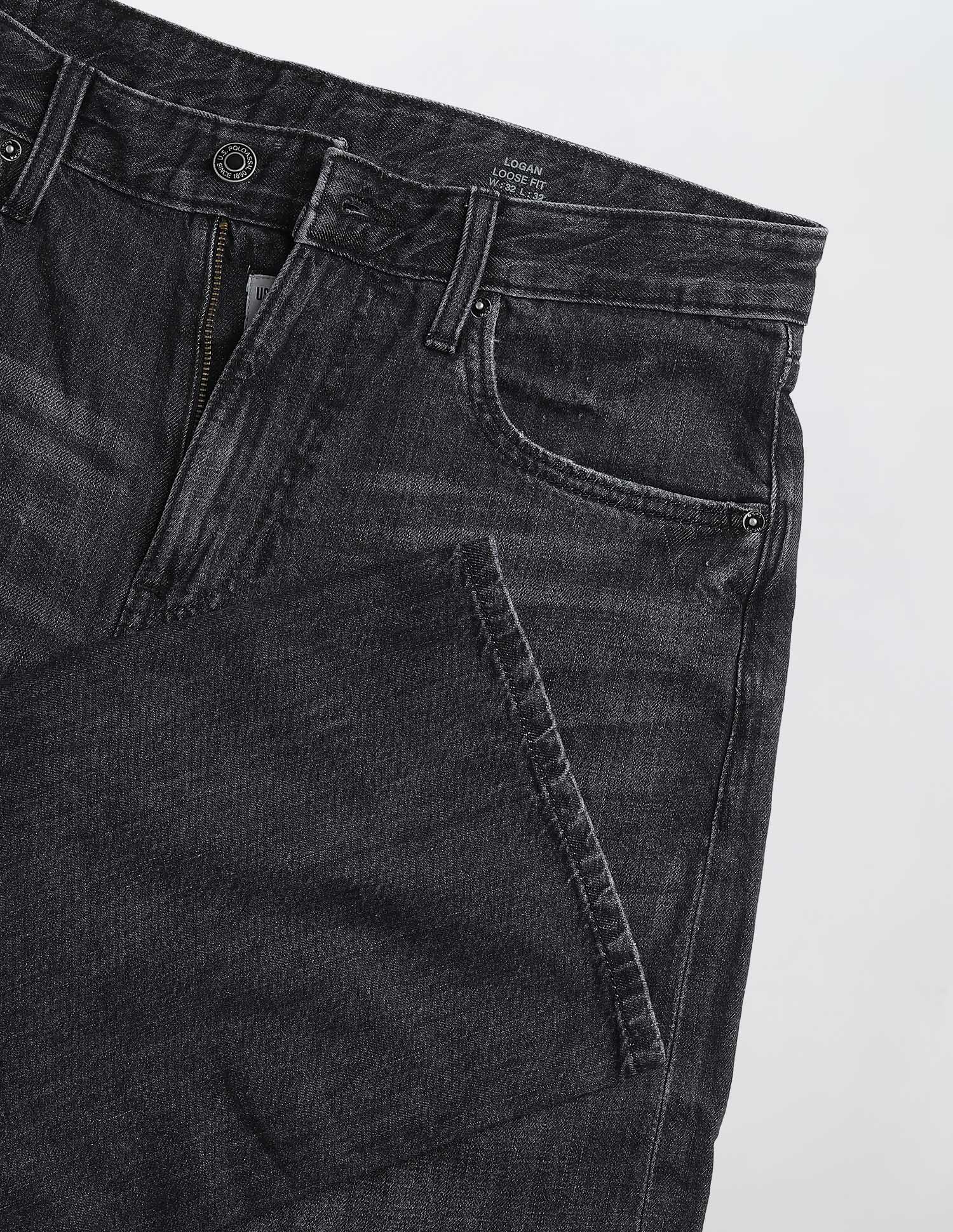 Logan Loose Straight Fit Black Jeans Washed Black - U.S. Polo Assn. India | Large