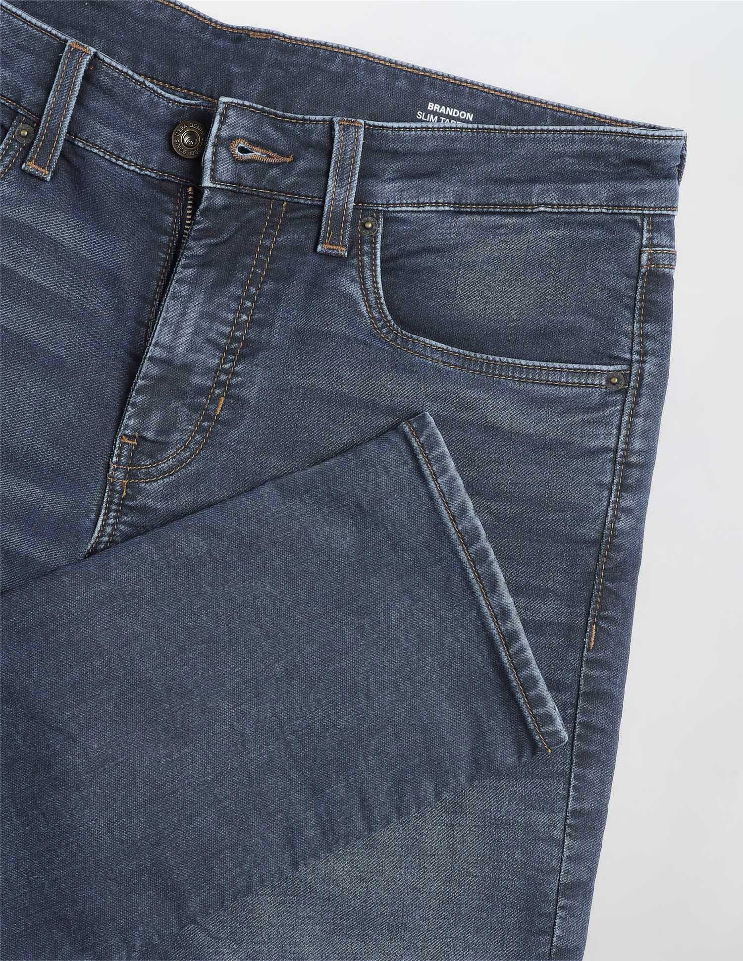 Brandon Slim Tapered Fit Blue Jeans Dark Blue - U.S. Polo Assn. India | Large