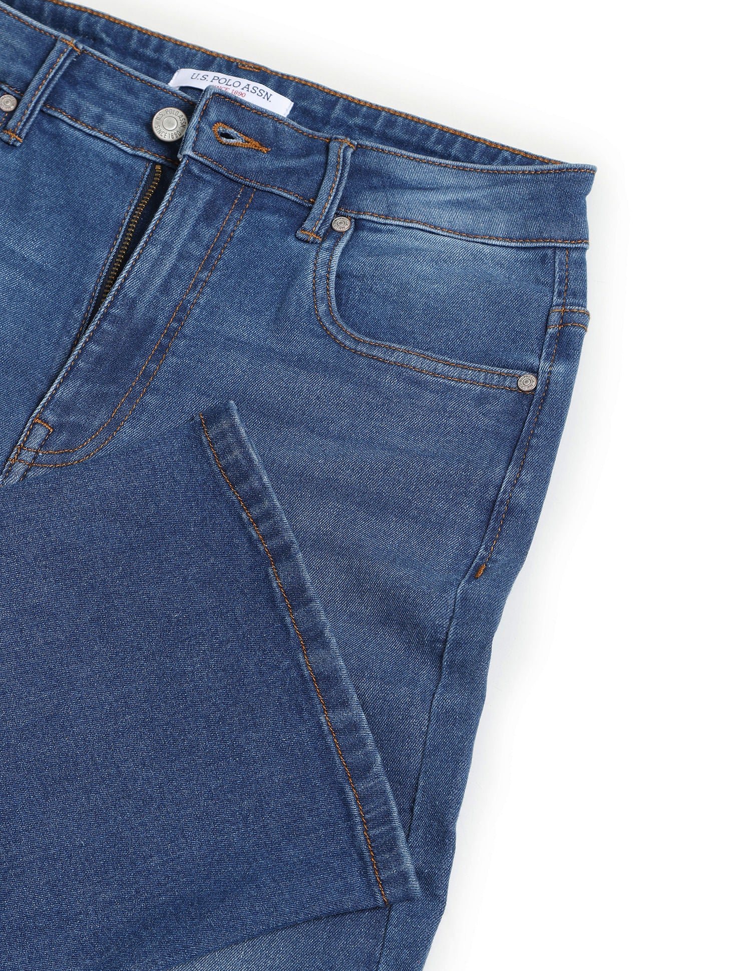 Wide Leg Stone Wash Jeans Blue - U.S. POLO ASSN. | Large