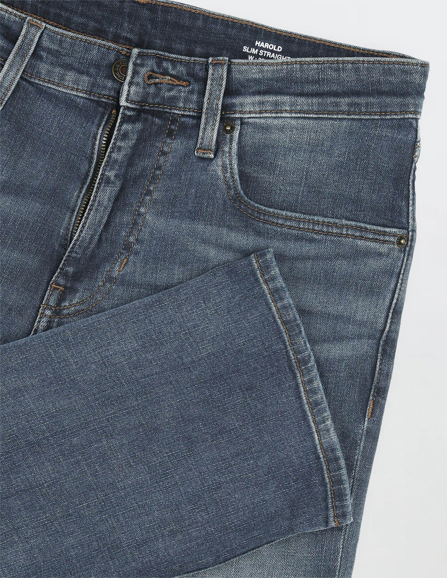 Harold Slim Straight Fit Blue Jeans Mid Blue - U.S. Polo Assn. India | Large
