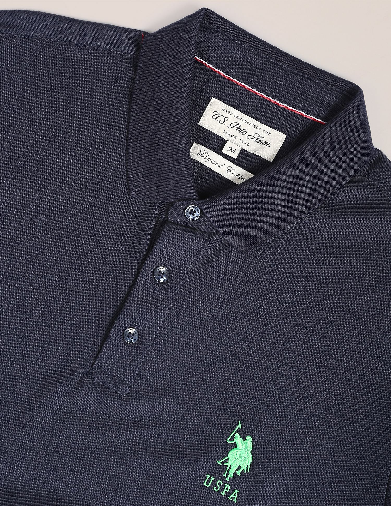 Liquid Cotton Solid Polo Shirt Navy - U.S. POLO ASSN. | Large