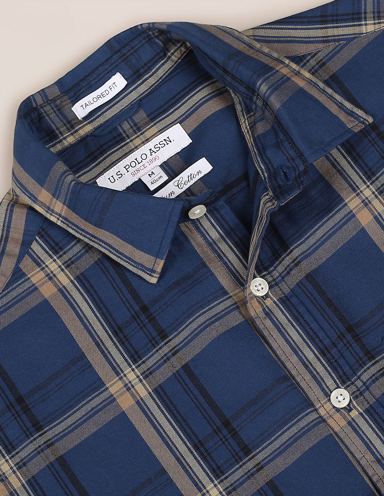 Tartan Check Twill Shirt Blue - U.S. Polo Assn. India | Large