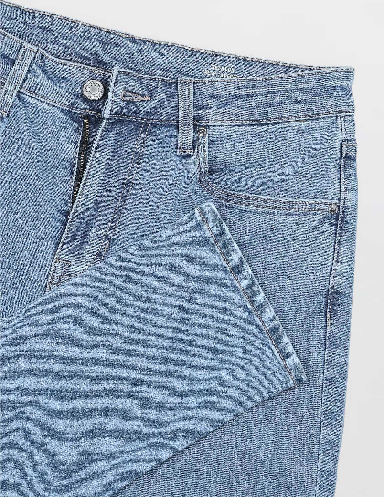 Solid Slim Fit Jeans Blue - U.S. Polo Assn. India | Large